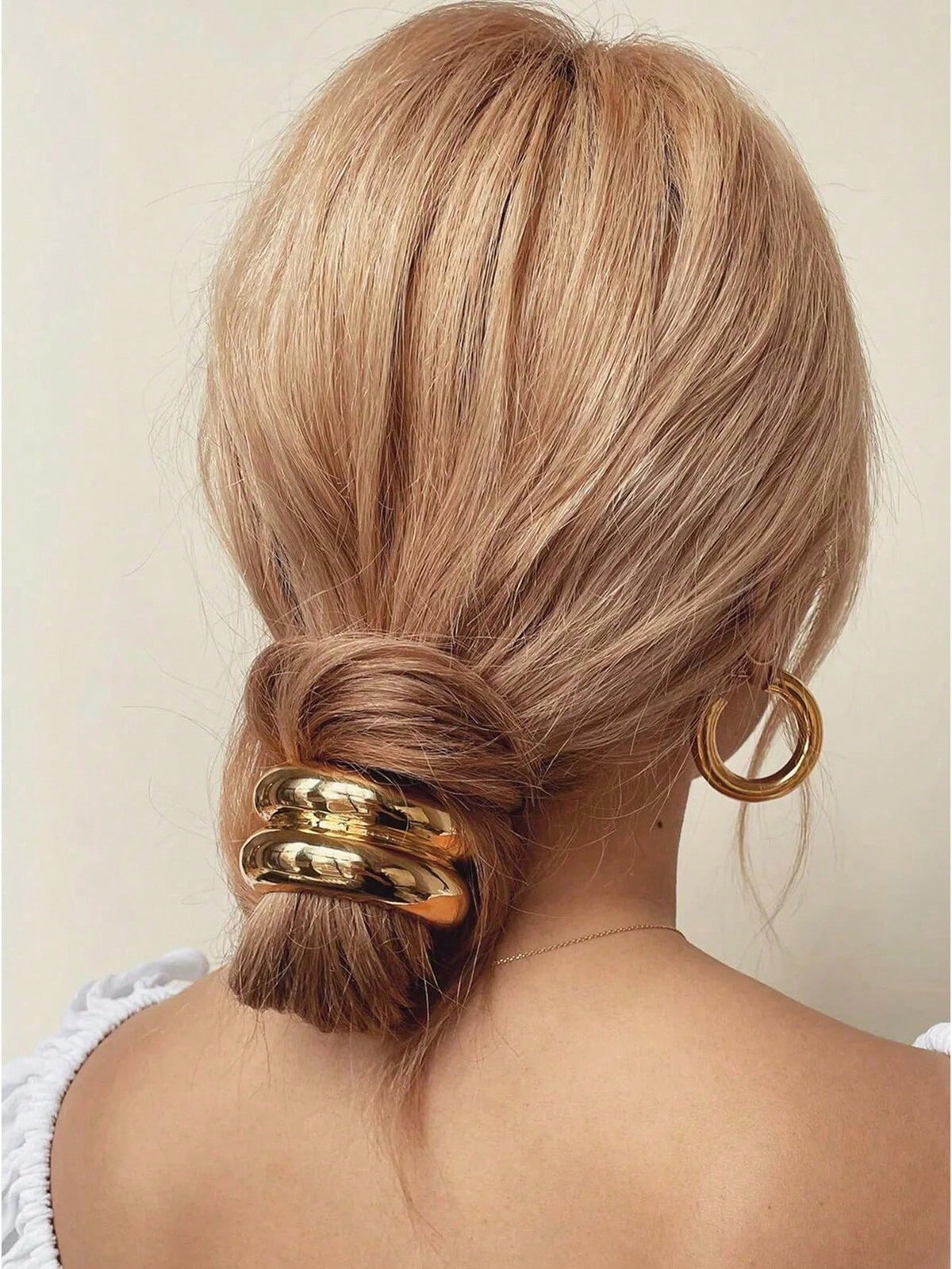 1pc Gold Metal Simple & Fashionable Atmosphere Hair Tie, Suitable For Every Occasion/Party