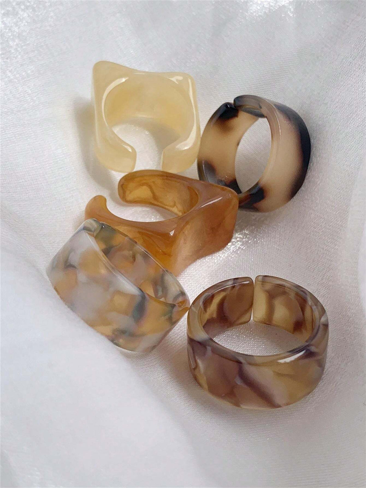 Wide Face Ring Set Of Four