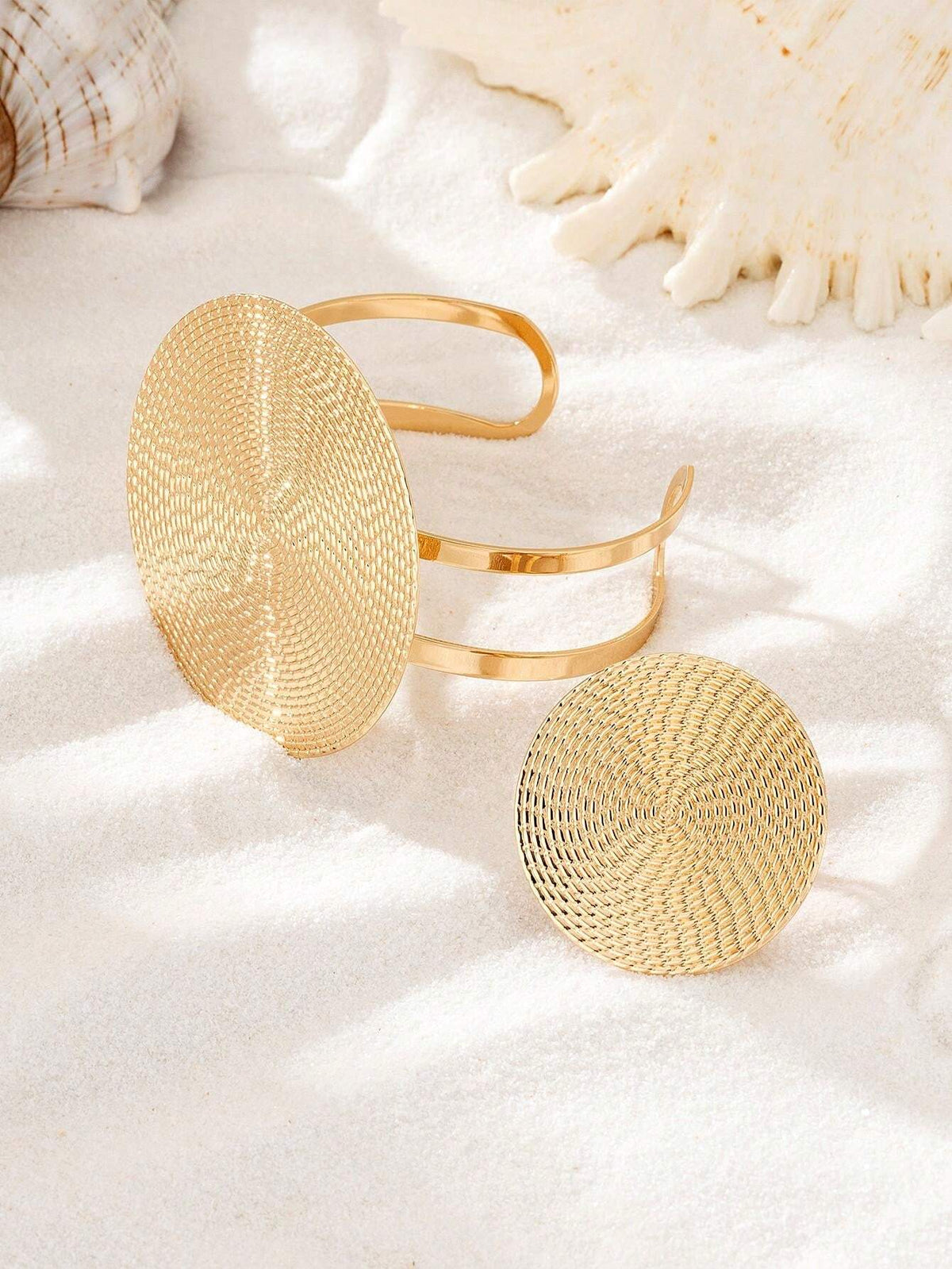 Fingerprint Ring Bracelet Set - Gold