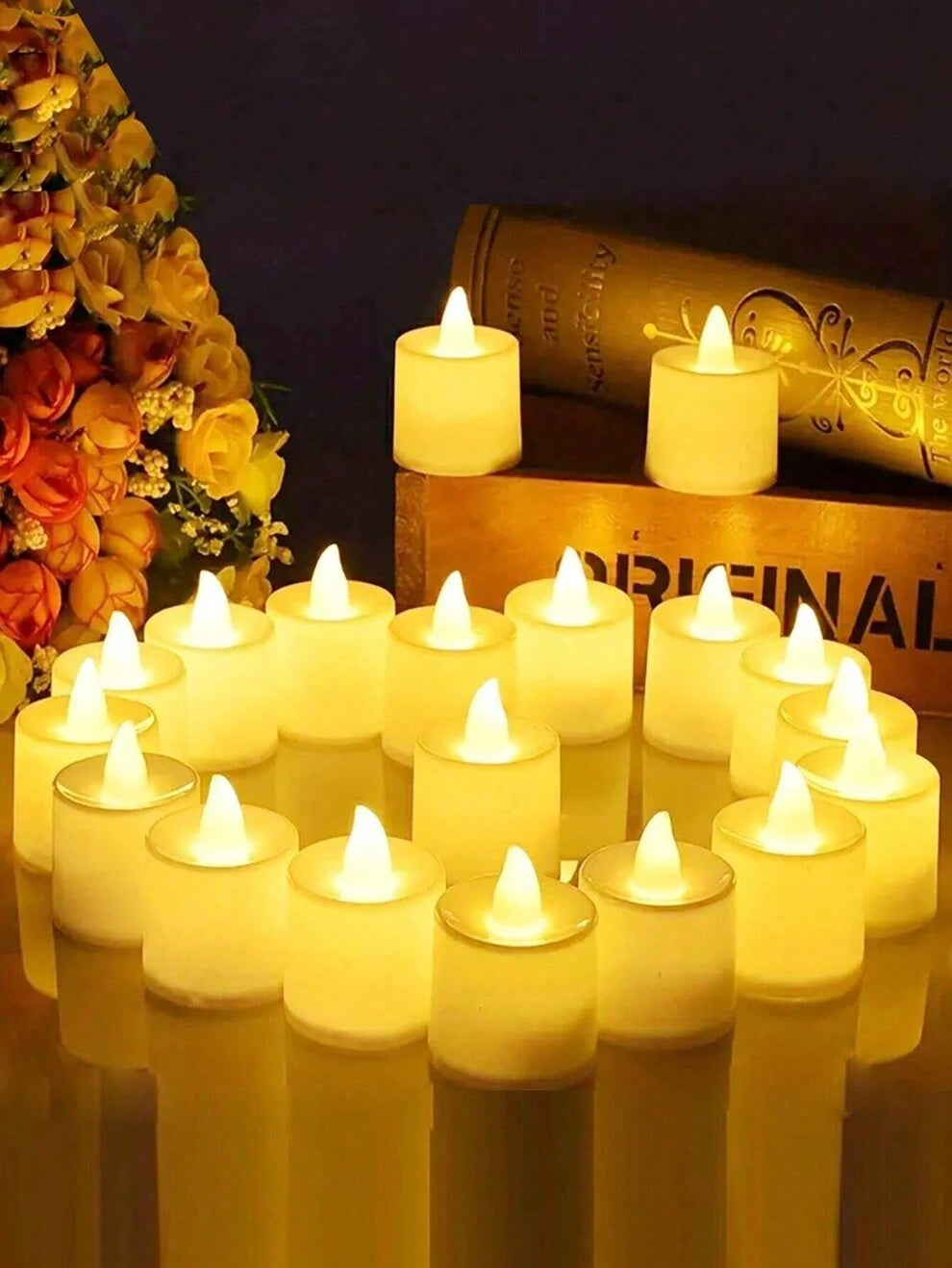 1Pc/6Pcs Flameless Tea Lights, LED Candle Lights, Battery Powered Candle Lights For Wedding Party Dating Festival Christmas Decor Valentine's Day, Mother's Day Decoration