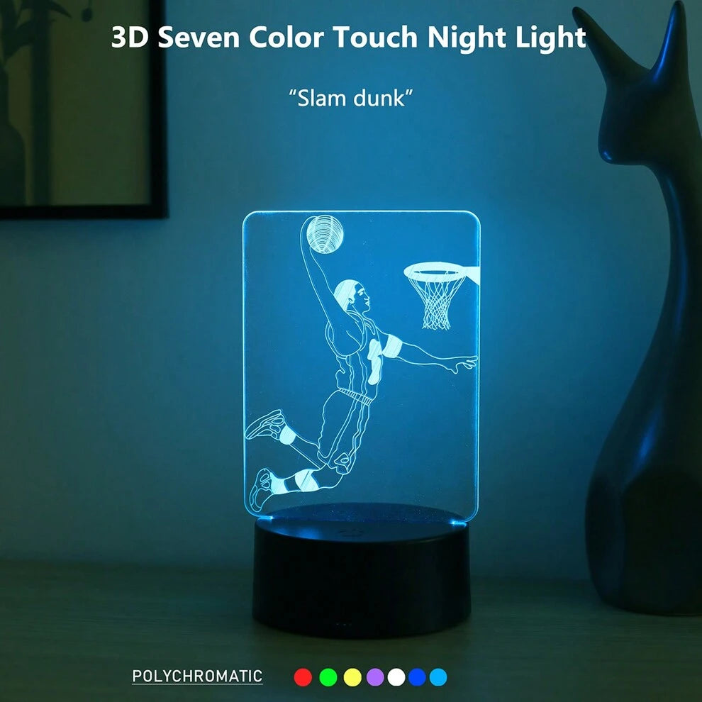 1pc Boy 3D Night Light With RGB 7-Color Automatic Gradual Change, Touch Switch Controlled, Acrylic Vision Night Light For Home Decoration And Atmosphere, Suitable For Home Outdoor Decoration Or Festiv