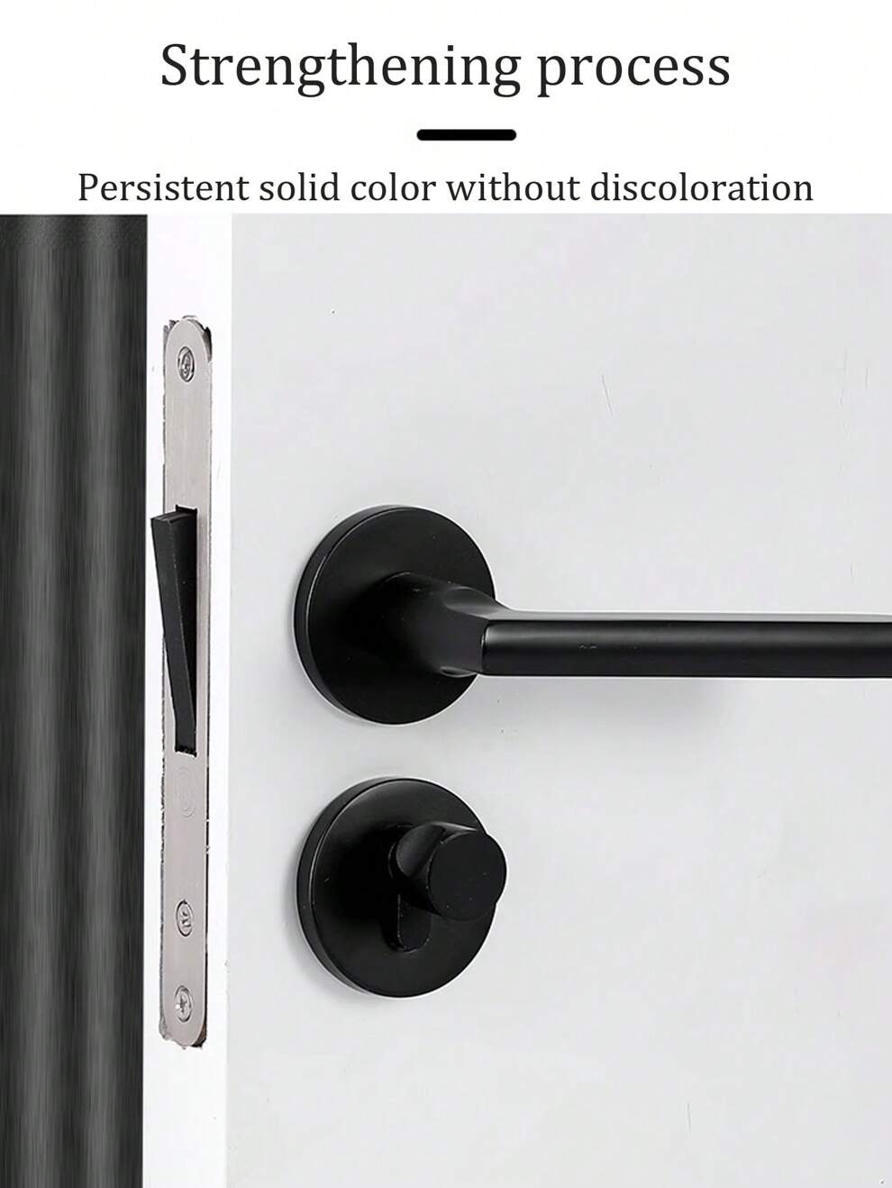 1pc Black Magnetic Silent Split Lock American-Style Door Handle Lock For Home Universal Wooden Door Lock