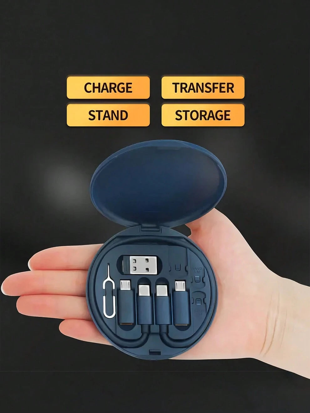 1PC Universal Charging & Data Hub Kit - Rapid Charge, All Device Compatibility, Memory Card Storage, Tray Eject Pin, Phone Stand - USB C Conversion Set With USB A & Type C Adapters