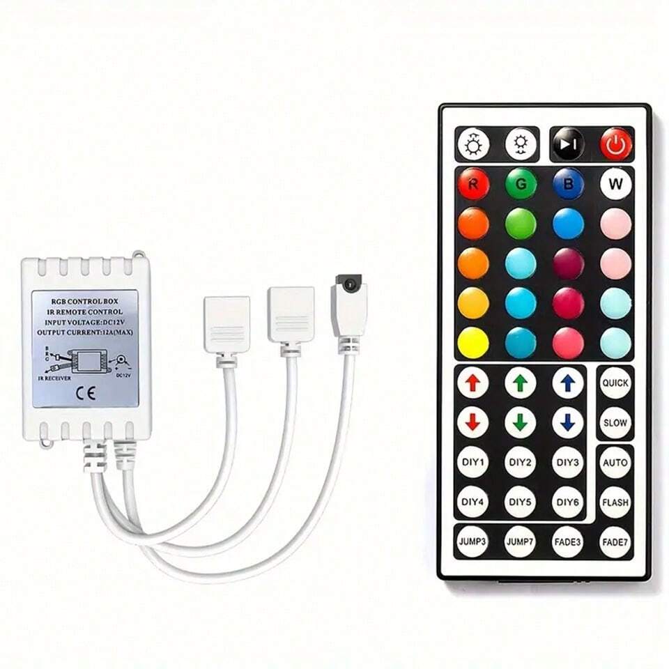 RGB LED Light Strip Remote Control -44 Button Infrared Remote Control, Non Rechargeable Button Battery, 110V-130V, Including Remote Control And Infrared Sensor Function - Very Suitable For Bedrooms, R