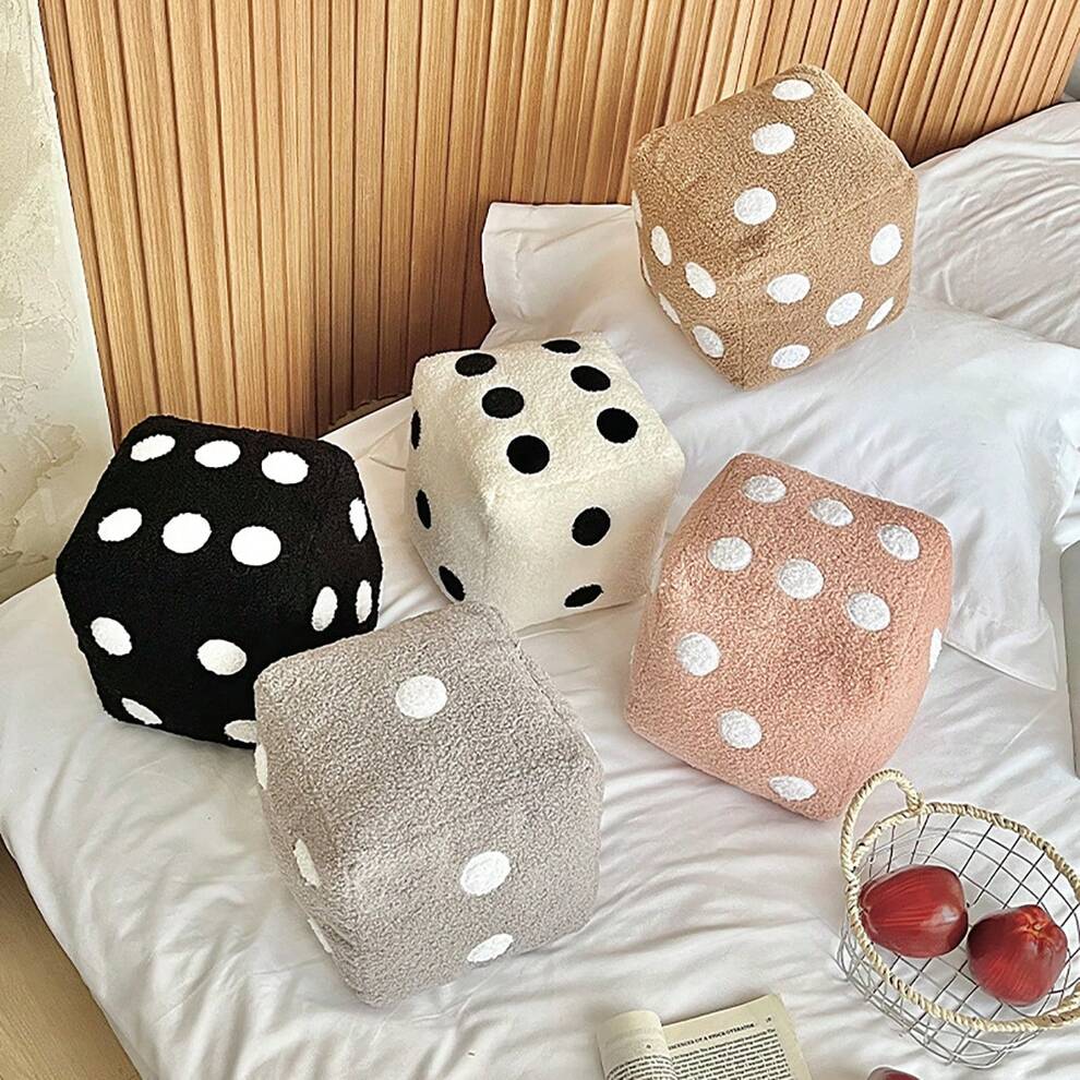 1pc Simulation Dice Sofa Cushion, Simple Home Decorative Pillow For Living Room Sofa Decoration