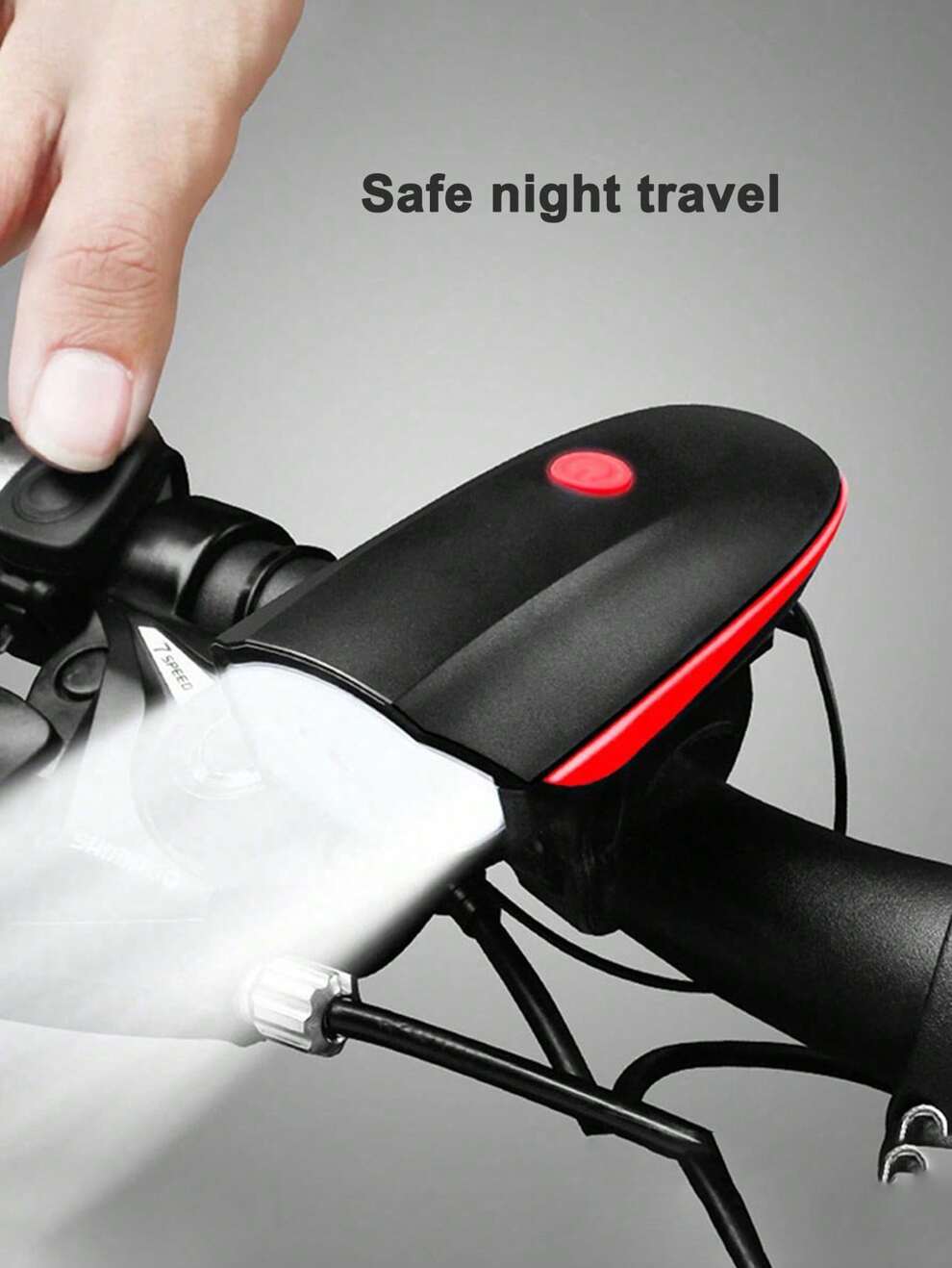 Bicycle Light Set For Mountain & Road Bikes, Rechargeable Front Light & Flashlight, Cycling Equipment With Horn, 3 Adjustable Brightness Modes, Ideal For Night Riding