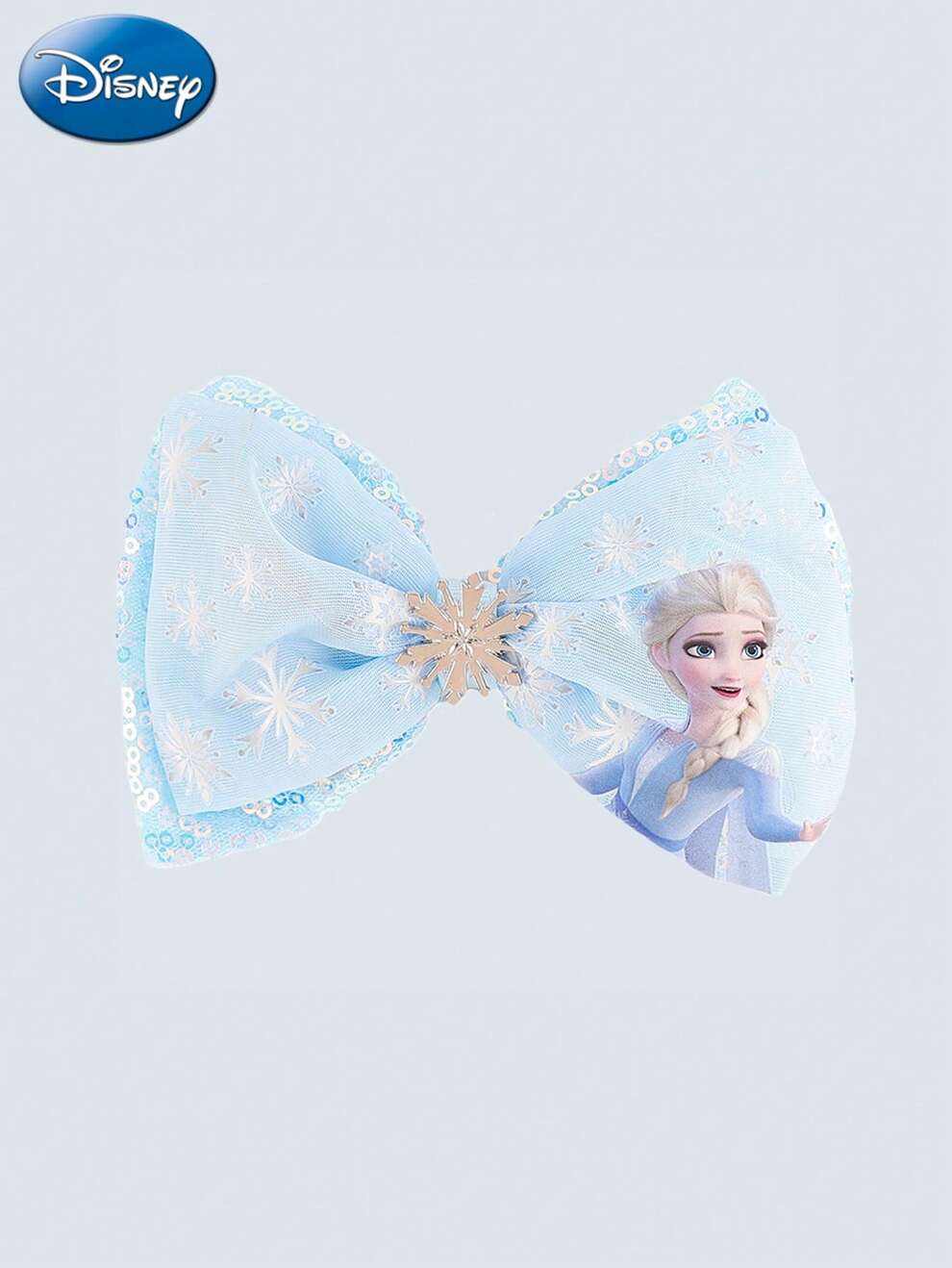 Disney 1 PCDisney Officially Licensed Frozen Sweet Bow Hair Pins Party HairVersatile Simple Tulle Hairpin Accessories Fashion Cute Clip Elegant Hair Clips For Women Holiday Gift Daily Dress Up Hairpin