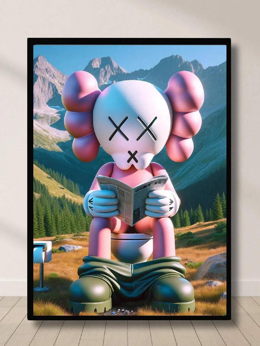 1pc Kaws Canvas Print - Graffiti Wall Art Is Modern Wall Decor For Your Home And Office. This Colorful Kaws Poster Help You Transform Your Interior And Create A Pleasant Atmosphere At Your Office No F