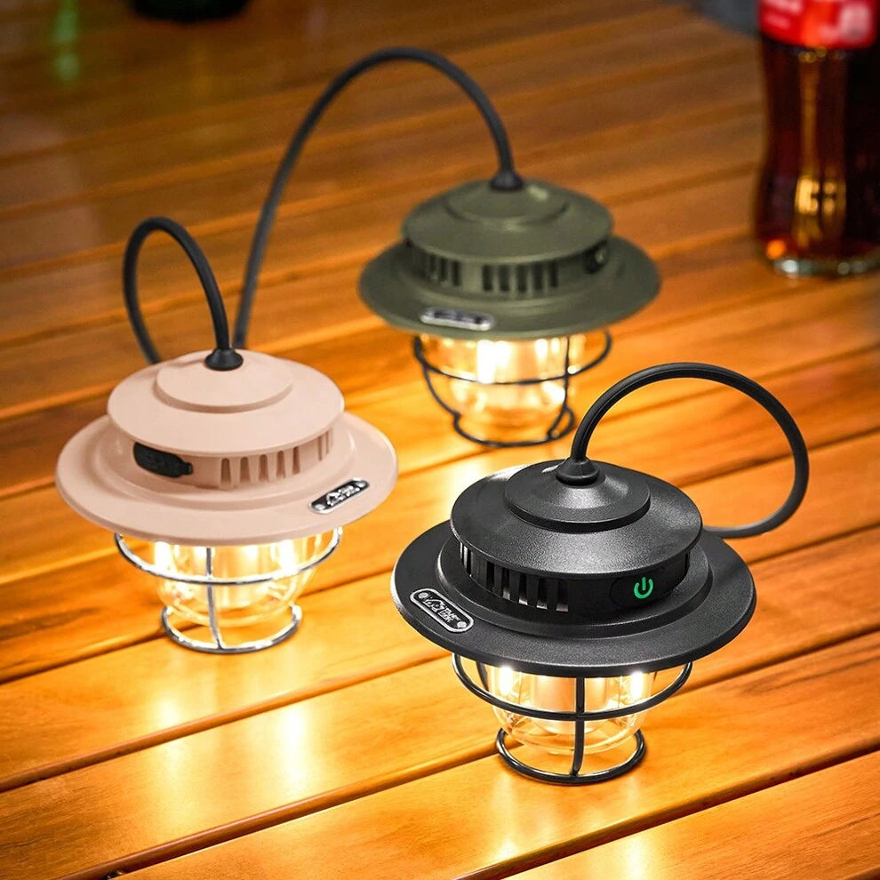 Outdoor USB Rechargeable Flashlight LED Bulb Portable Lantern Night Light High Brightness With Hook Emergency Adventure Camping Fishing