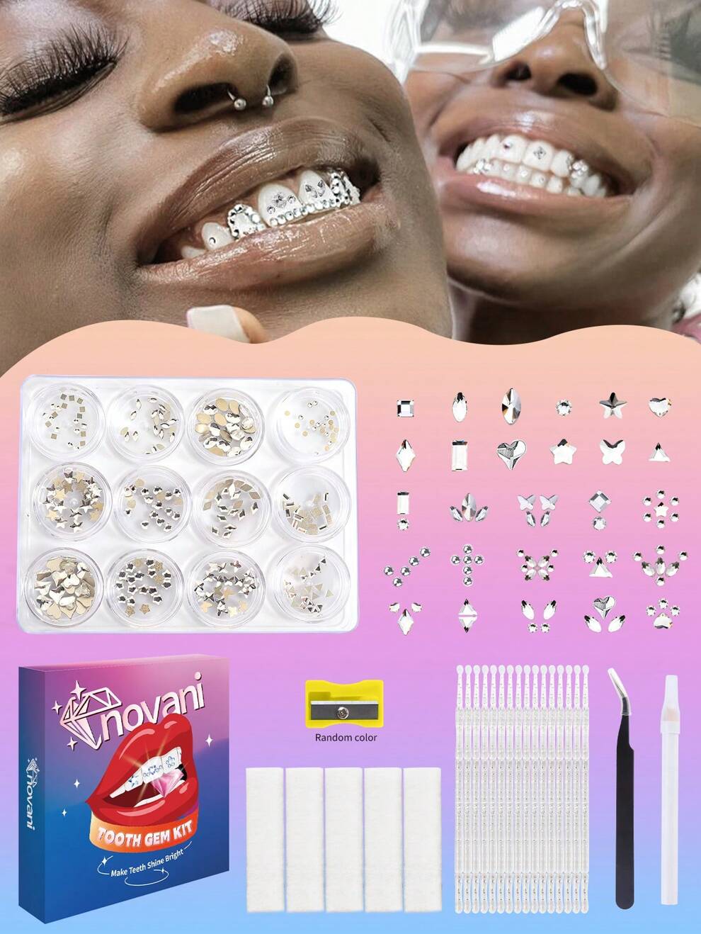 240 Pcs Tooth Gem Kit DIY Teeth Crystals Jewelry Kit Fashionable Teeth Gems Kit Artificial Crystal Tooth Ornaments For Reflective Teeth