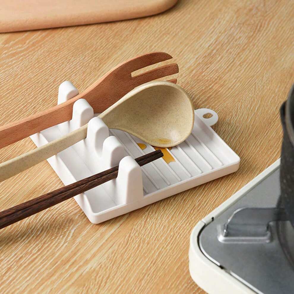 1pc Creative Kitchen Storage Rack, Plastic Soup Spoon & Spatula Holder, Baking Mat & Silicone Spoon Rest, Pan & Ladle Stand, Mobile Phone Storage Shelf