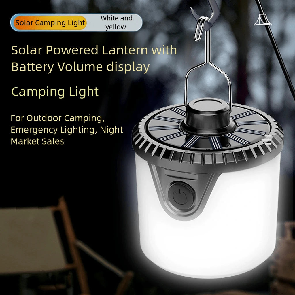 Premium Solar Powered Camping Lantern With Mobile Phone Charger By USB Port And Cable, Two Functions In One Kit; 7 Product Options: 1: Typical Design Lantern With 4 Different Color Design And 3 Lithiu