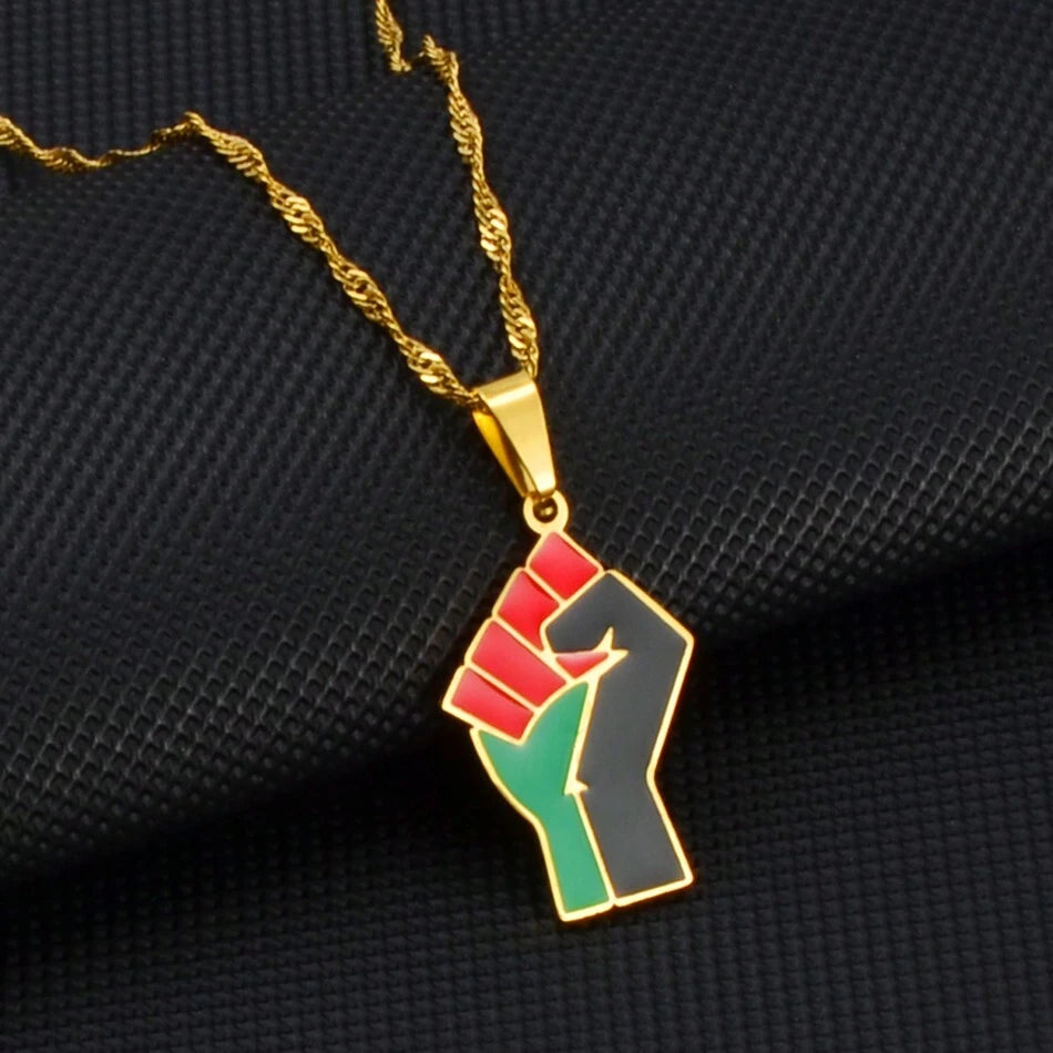 1pc African Symbol Pendant Necklaces Gold Color Jewelry For Women Girls Africa Cultural Chain