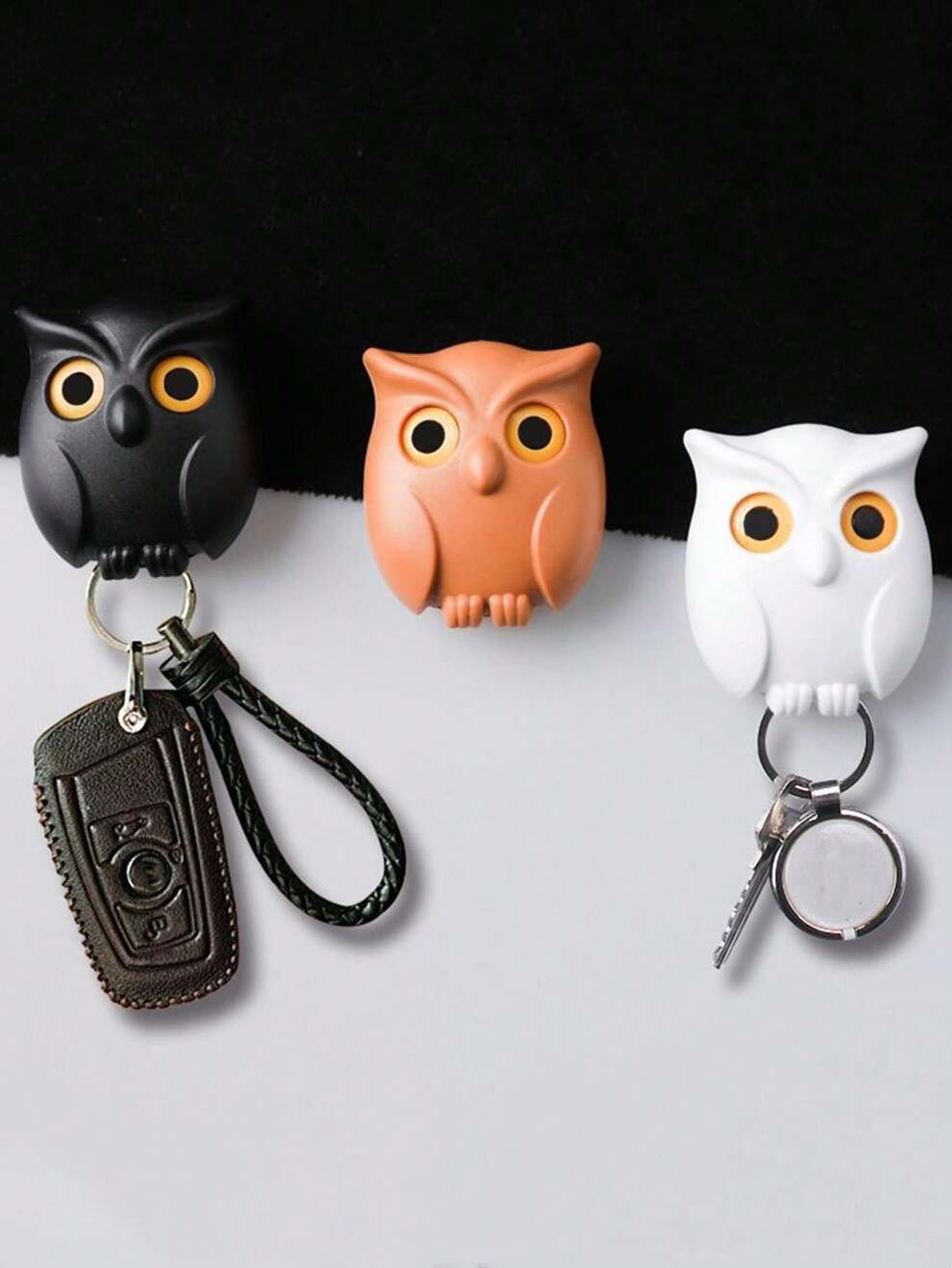 Owl Magnetic Hook For Door/Entryway, For Bags And Keys, Wall-Mounted Strong Adhesive Hook With No Traces