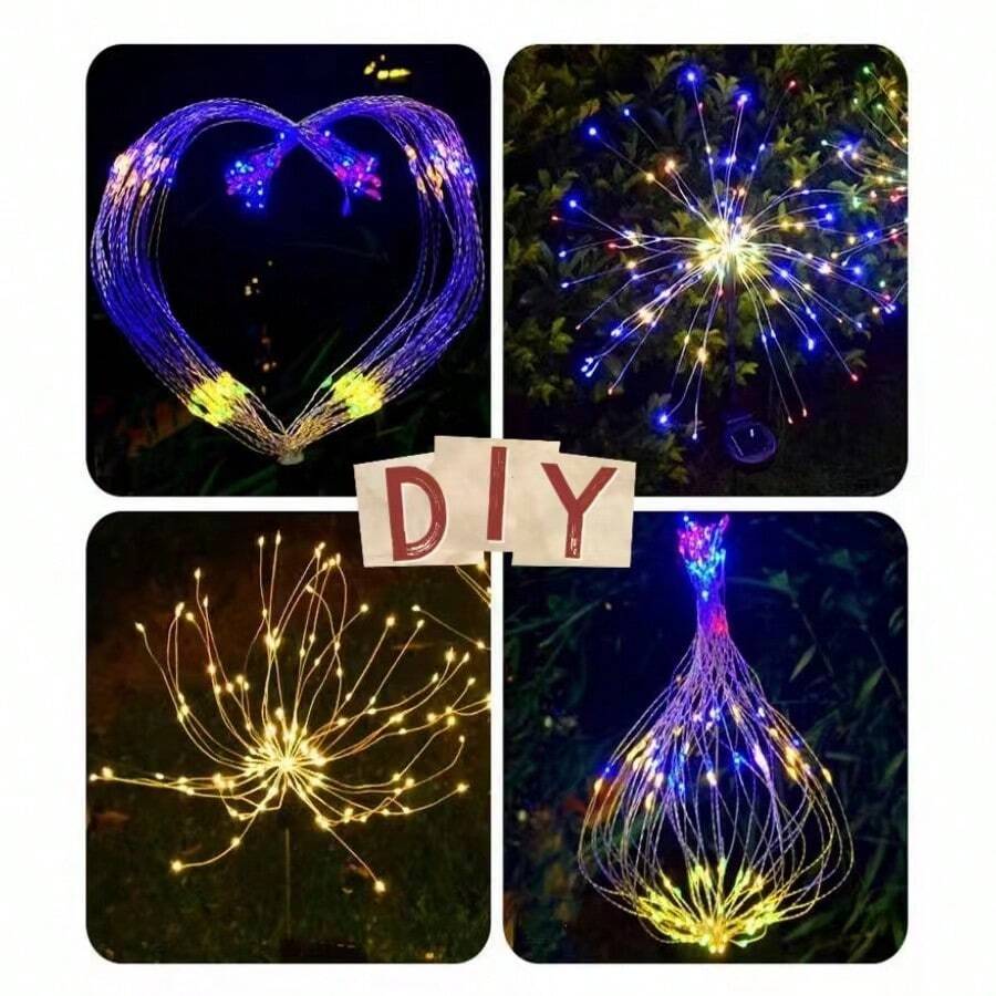 Solar Dandelion Light, Fireworks Light, Outdoor Waterproof, For Courtyard, Garden Decoration, Lawn Light