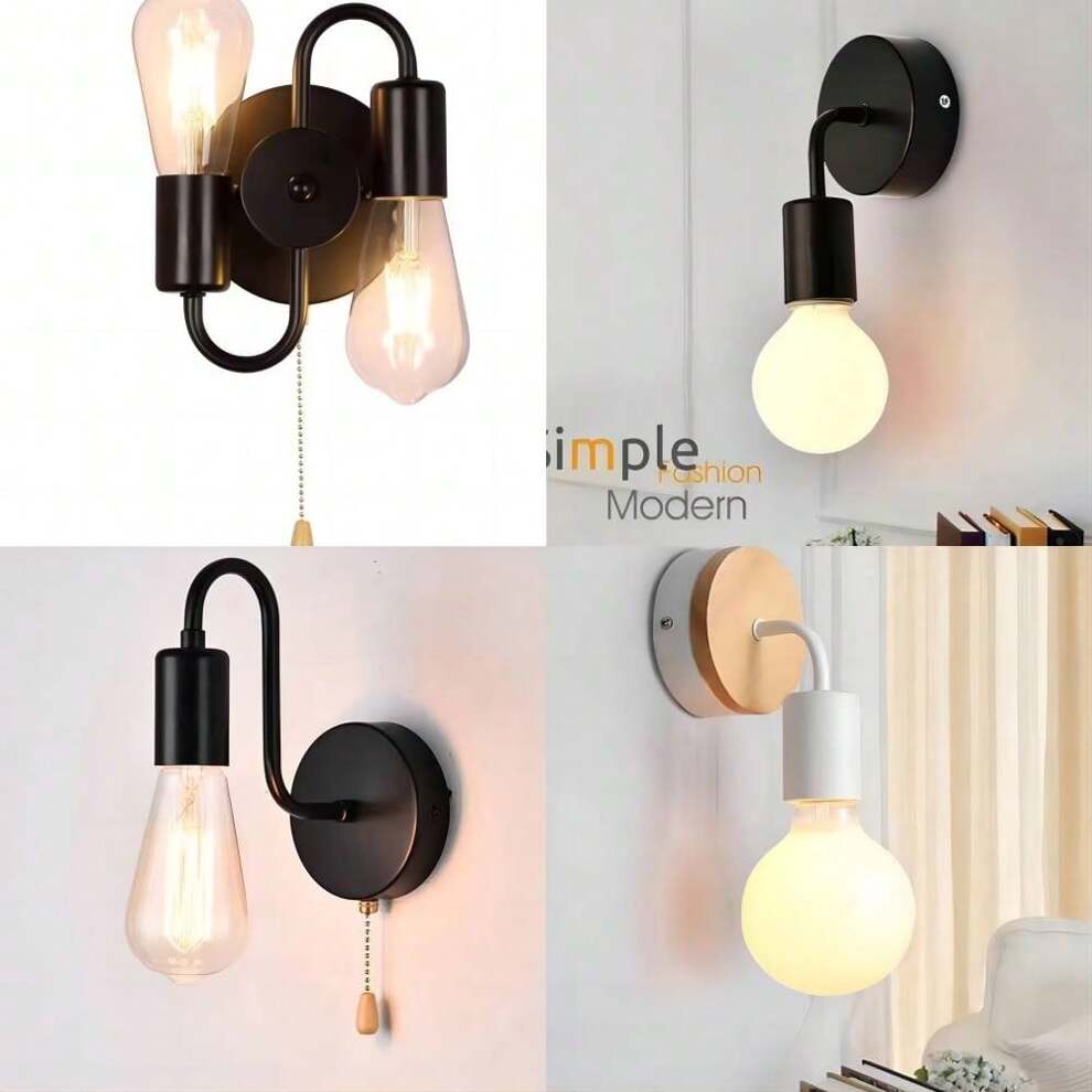 1pc Nordic Creative Personalized Modern Minimalist Zipper Wall Lamp For Living Room Bedroom Study Room Hallway Wall Light With Curved Pipe