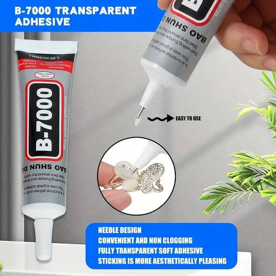 B7000 Super Glue - 2pcs 3ml, Wind And Waterproof, Flexible - Great For DIY Jewelry, Crafts, Metal Resin, Model Making, Artwork, Screen Repair - Quick-Drying, Transparent Surface, Easy To Use