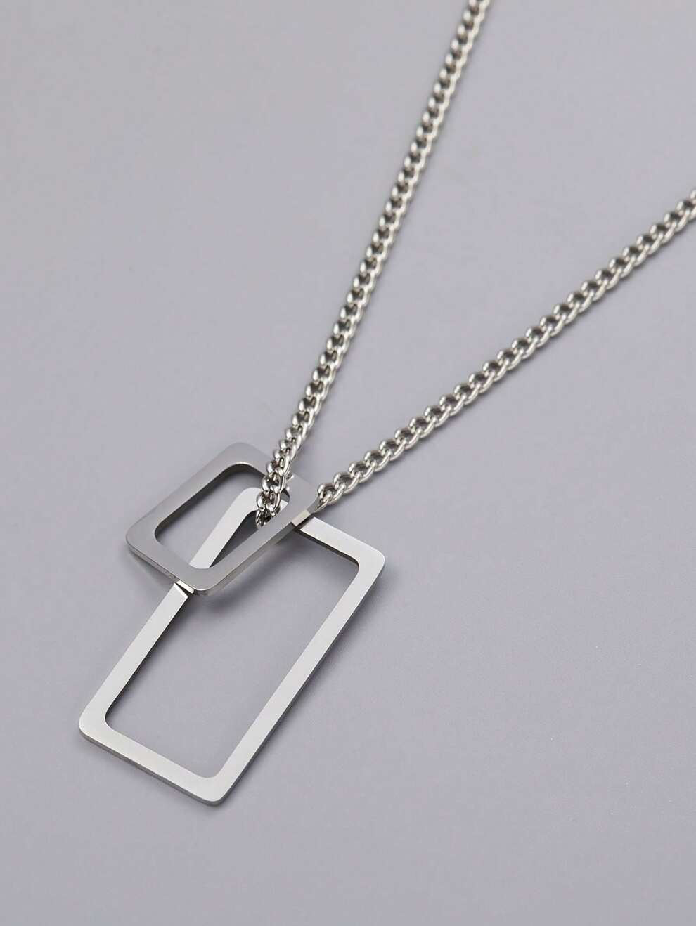 Fashionable and Popular Men Geometric Pendant Necklace Stainless Steel for Jewelry Gift and for a Stylish Look