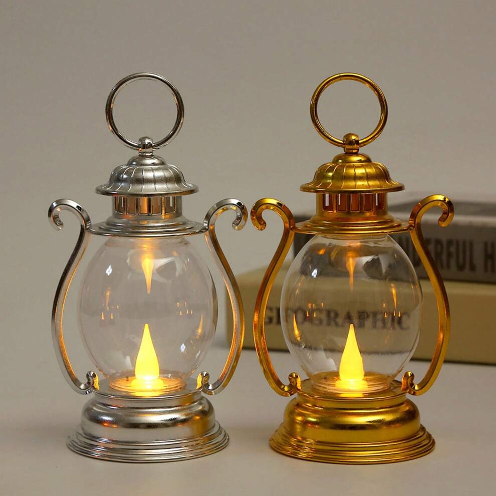 1pc Creative Atmosphere Decoration, New Vintage-Style LED Candle Lamp Handheld Camping/Hiking Oil Lamp, Gift Oil Lamp, Small Table Lamp