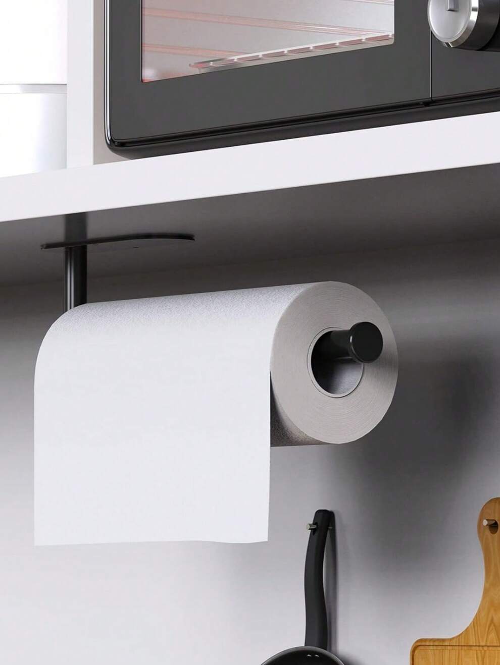 1pc Durable Self-Adhesive Tissue Holder For Under Cabinet, Bathroom, And Kitchen - Easy Installation, No Drilling Required - Keep Your Bathroom And Kitchen Organized And Clean