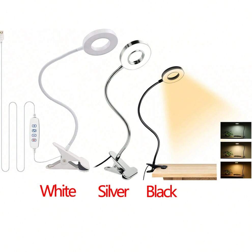 1PC 48 Led Usb Book Light With 3 Color Modes, 10 Brightness Levels And 360°Flexible Gooseneck Clip-On Desk Lamp Reading Lamp, Suitable For Night Reading, Makeup, Manicure And Tattooing