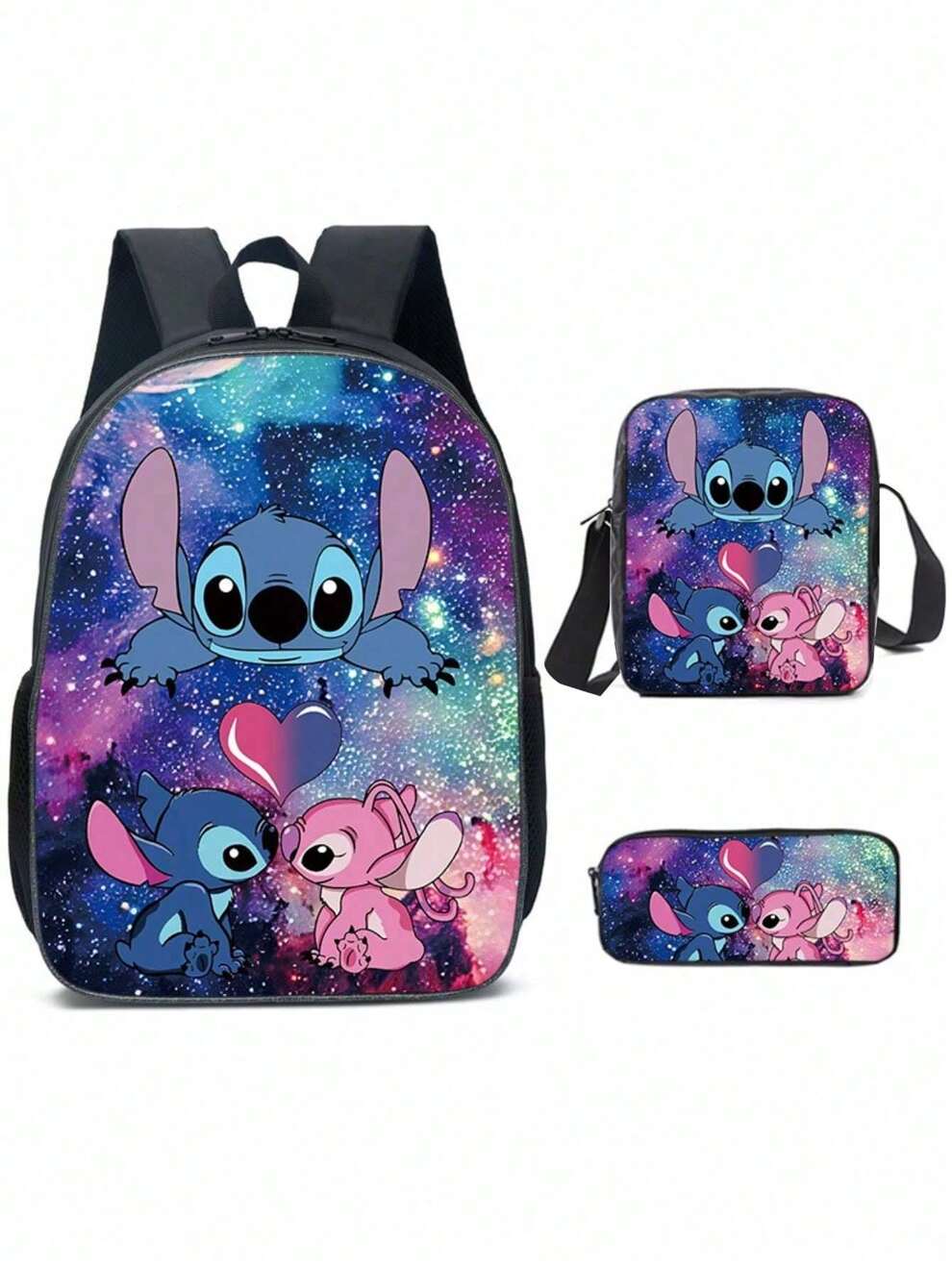 Cartoon Animation Stitch Stitch Three-Piece School Bag Primary And Secondary School Students Backpack Backpack