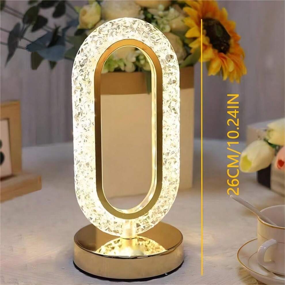 1pc RGB Crystal Table Lamp,Bedside Lamp For Room Home Decor,Bedroom Creative Postmodem Minimalist Warm Room Lighting Decoration