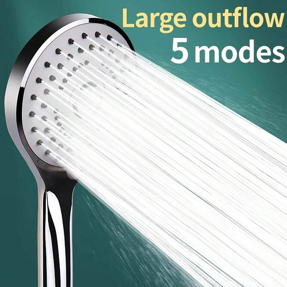 1pc Shower Head High Pressure Water Saving Shower Head With 5 Adjustable Modes - Save Water And Enjoy A Luxurious Bathing Experience Bathroom Accessories