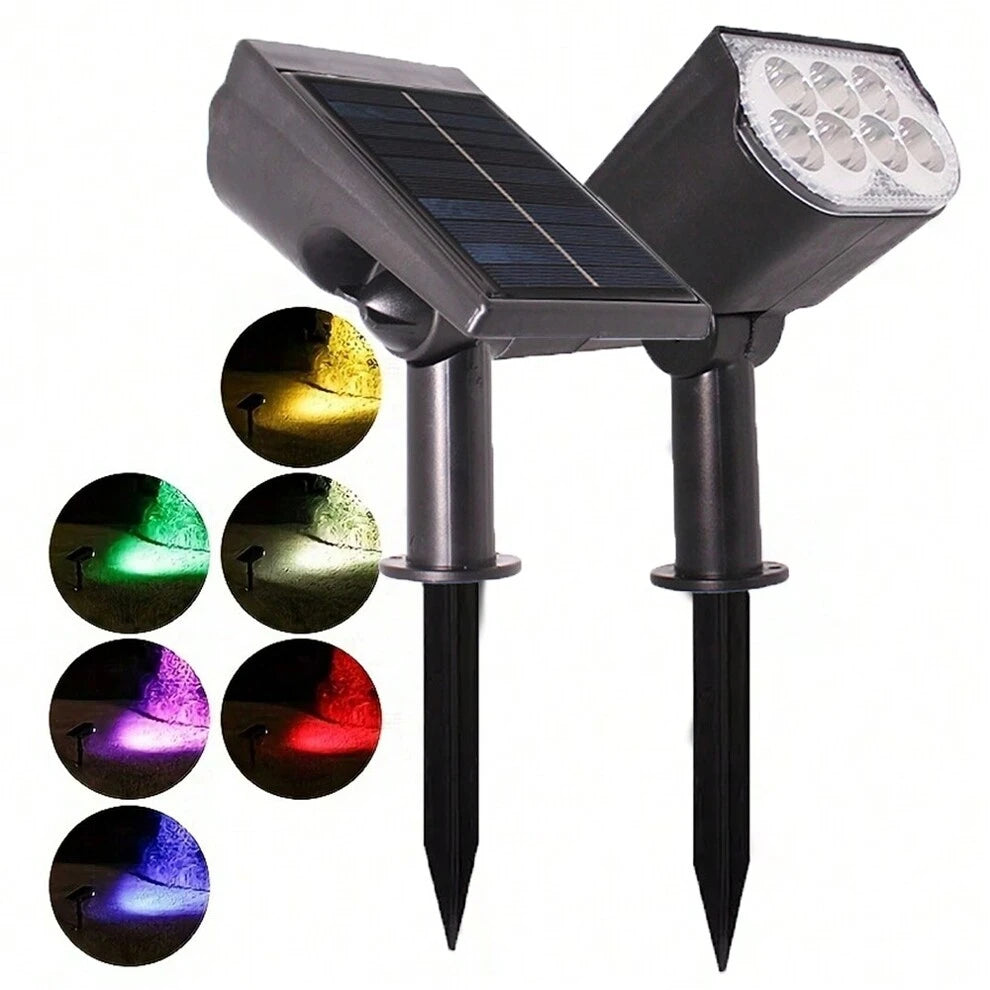 1PC Solar Spotlight Lawn Light Grass Outdoor LED Courtyard Light Garden Tree Park Landscape Decoration Light (Seven Colorful Lights)