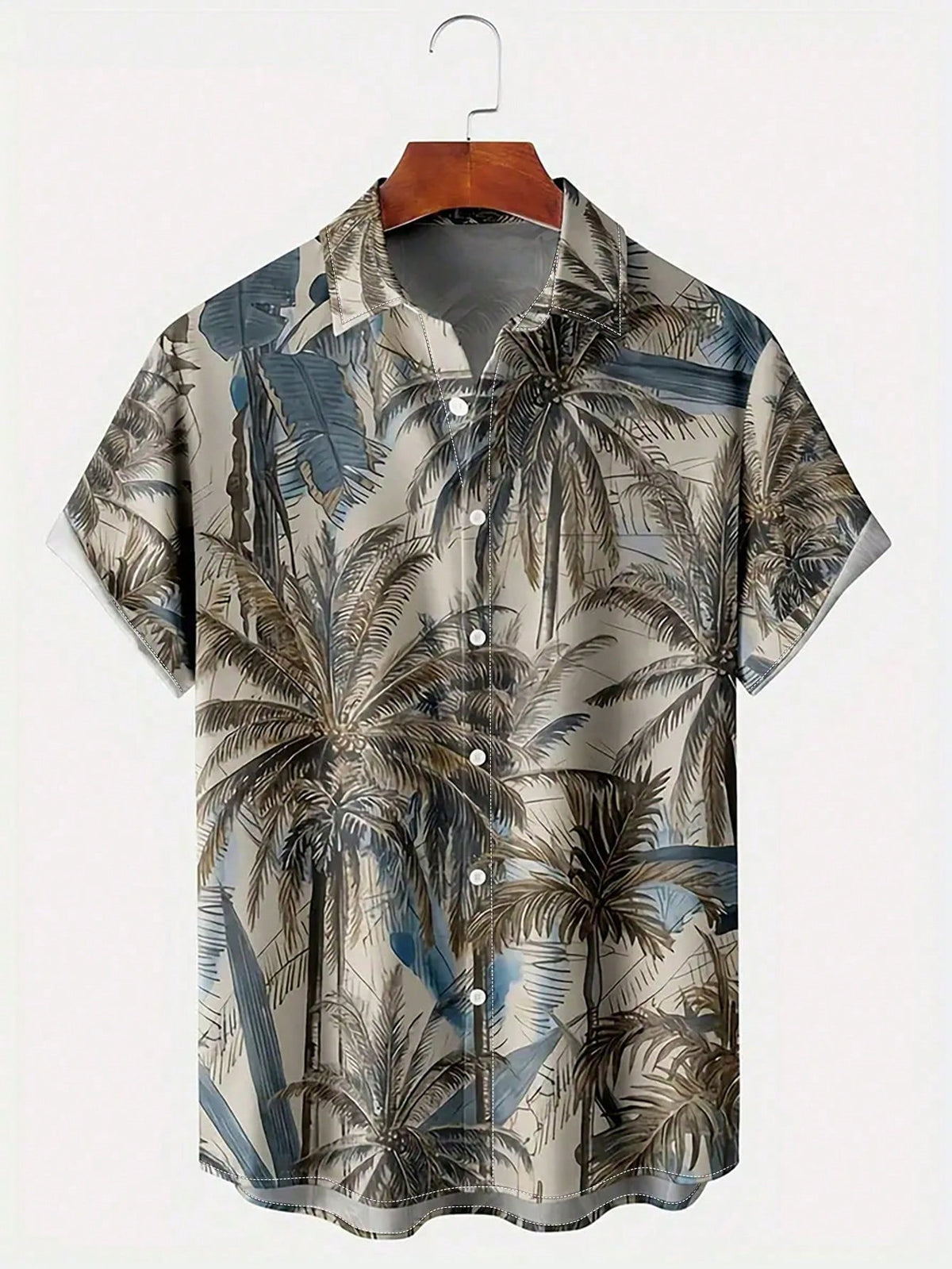 Manfinity RSRT Men Plus Tropical Print Button Through Shirt