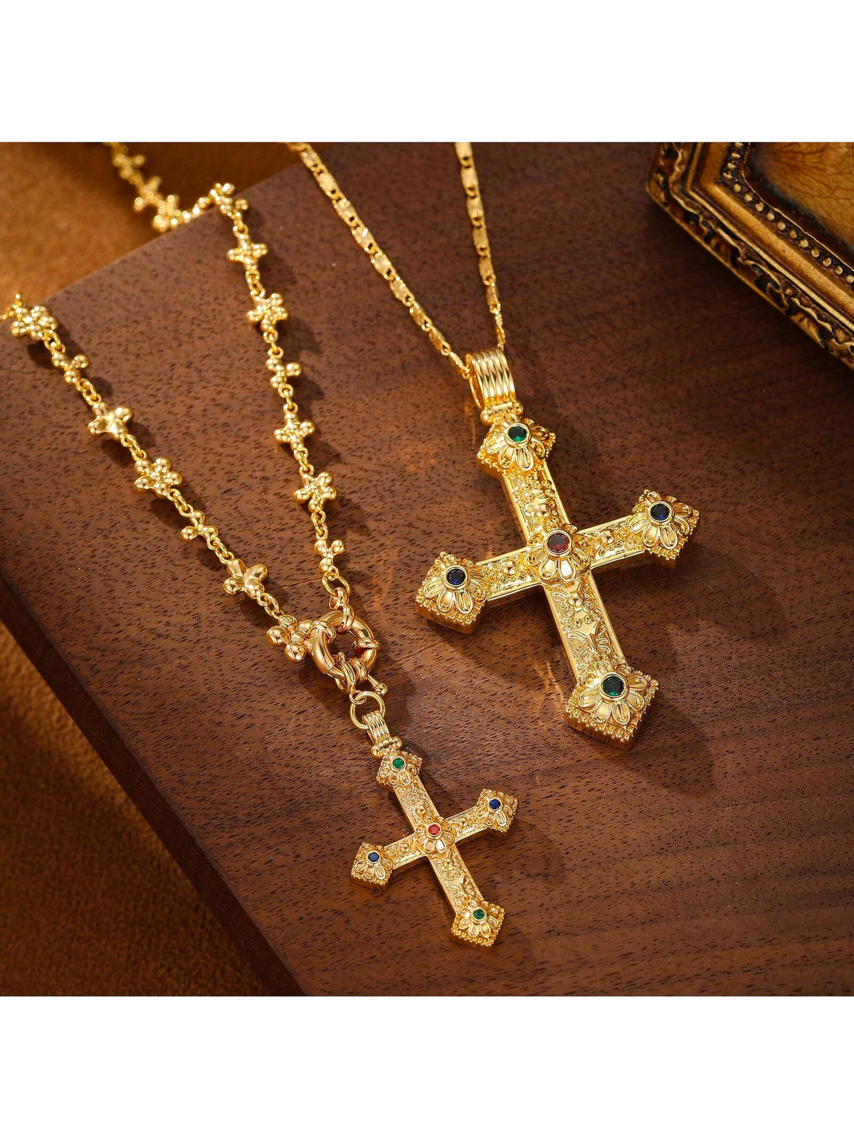 A European And American Light Luxury Women's Cross Long Necklace, Suitable For Festivals, Birthdays, Couples' Gifts, Banquet Weddings And Decorative Necklaces."