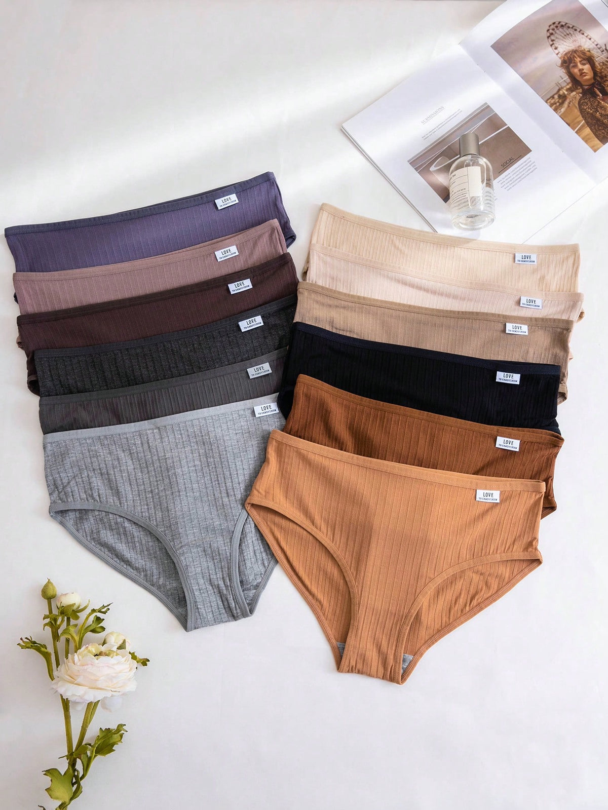 Women's Comfy Simple Triangle Panties, Underwear (12pcs/Pack)