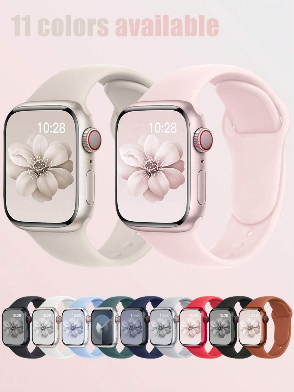 1pc Apple Watch Band Unisex Fashionable Simple & Soft & Comfortable & Waterproof & Sweat-Proof Silicone Watch Band With Hidden Buckle Design And Press Button, Fit Compatible With Apple Watch 38/42/40/