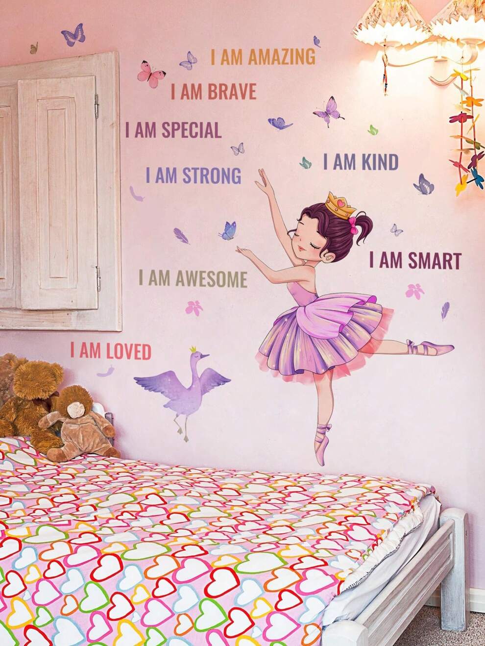 1pc Figure & Slogan Graphic Wall Sticker