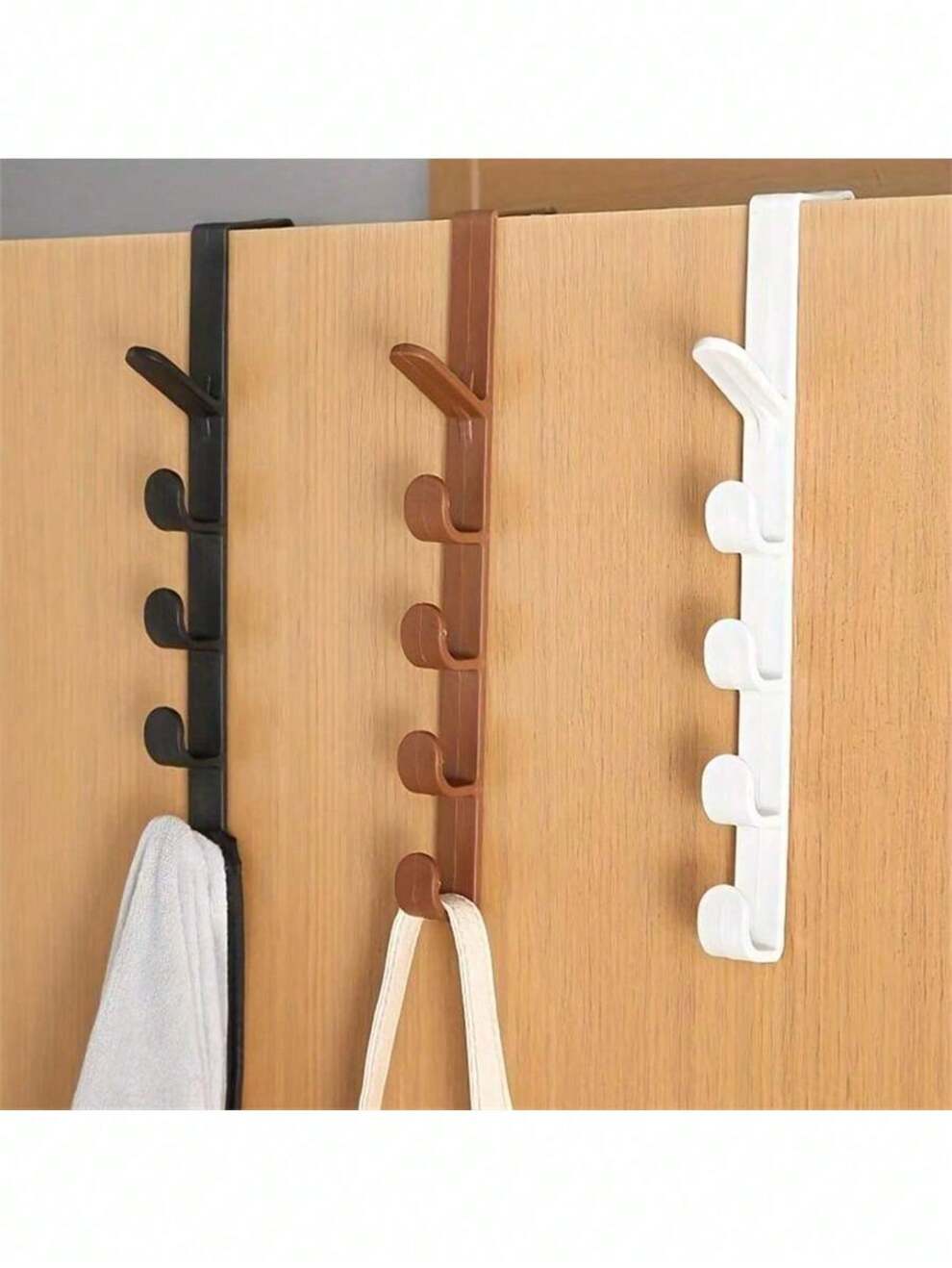 1pc Over The Door Hook Hanger 5-Hook Plastic Organizer Rack Over The Door Plastic Home Storage Door Back Hooks Rack Organization Hooks Bedroom Door Back Without Punching Storage Hooks Hanger Key Handb