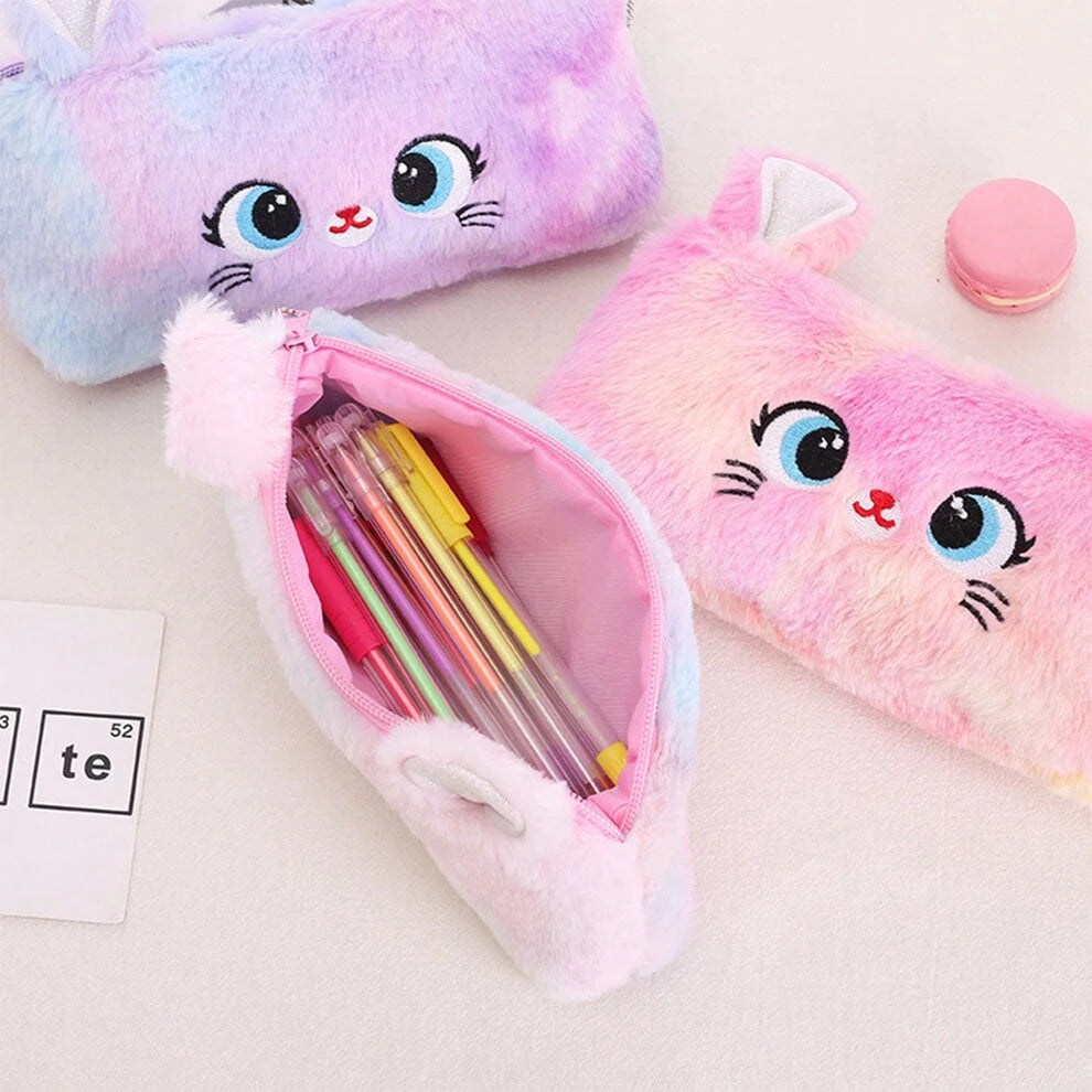 Adorable Cat Print Large Capacity Zipper Pencil Case - Fun & Stylish Stationery Organizer For Teen Girls - Durable & Spacious, Perfect For School