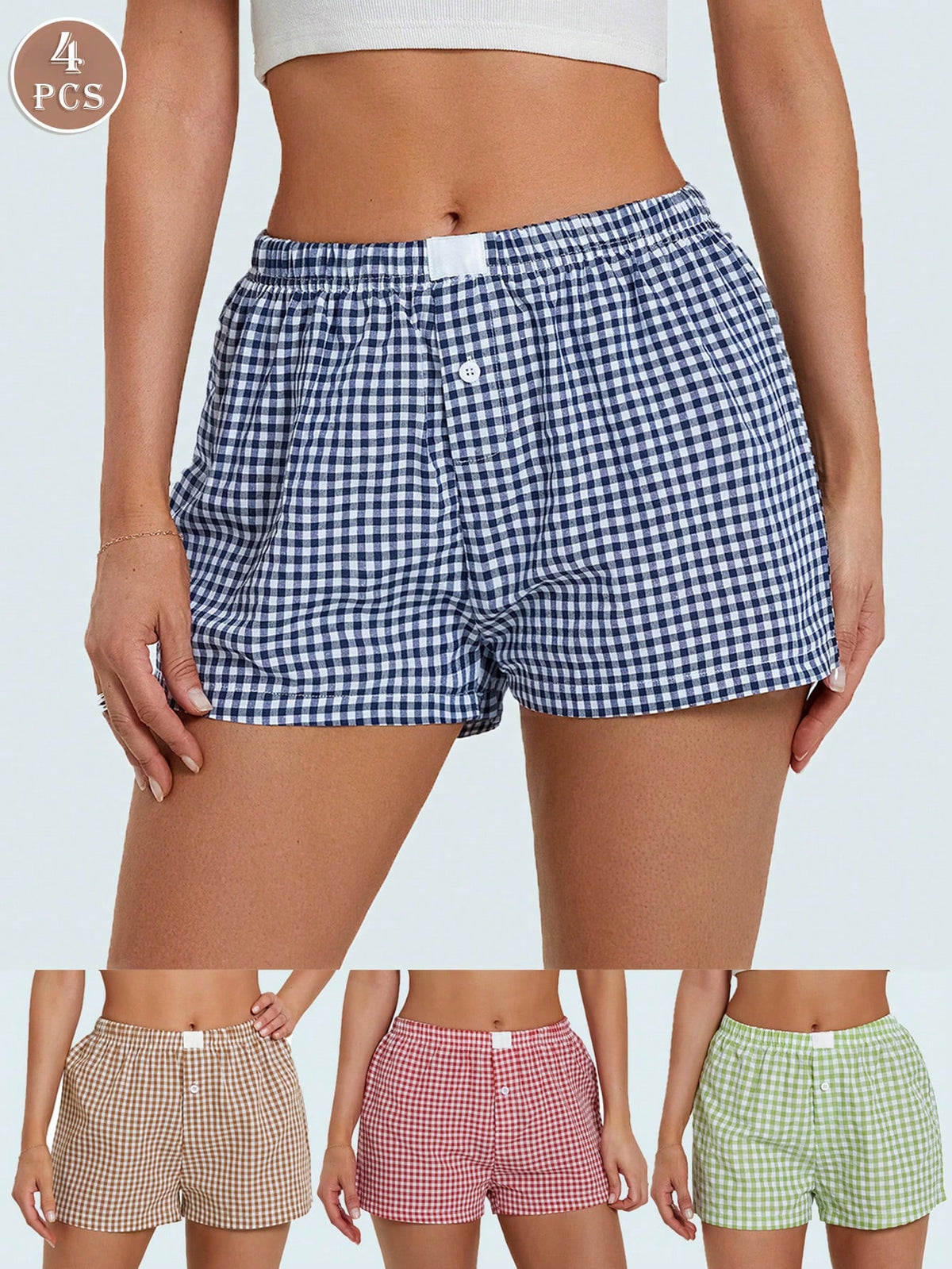 4pcs Striped Boxer Casual And Comfy Striped And Printed Shorts For Everyday Wear At Home Or Outdoors In Spring/Summer