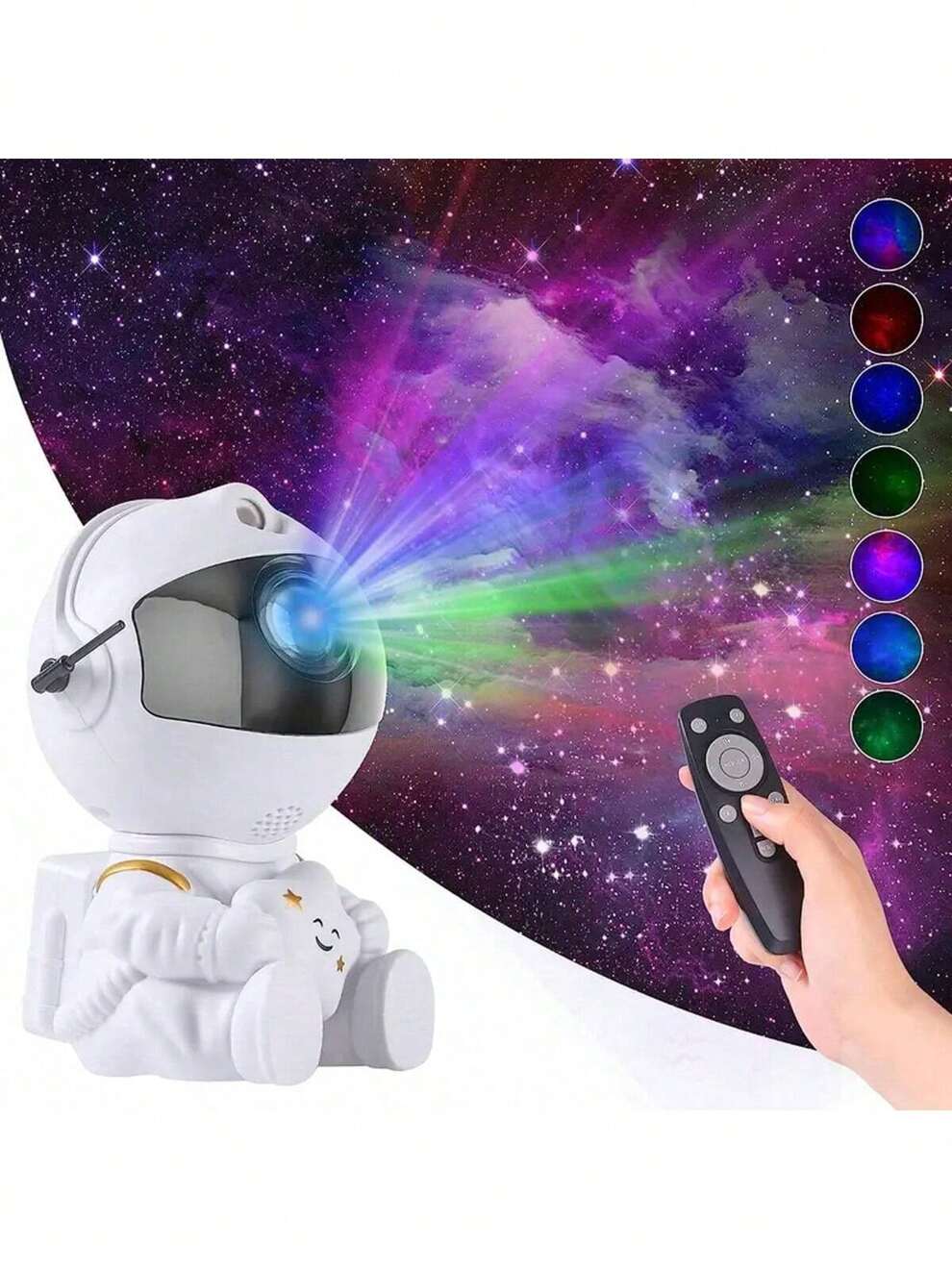 1pc Astronaut Space Projection Lamp, Starry Sky Atmosphere Night Light, Creative Laser Nebula Lamp