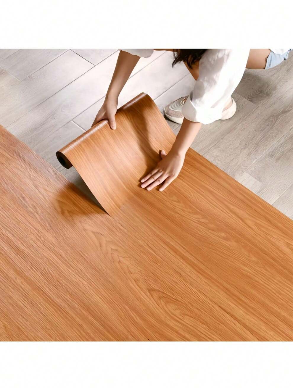 1 Roll Self-Adhesive Wallpaper, Wood Grain SXP Contact Paper, Peel And Stick, Waterproof Removable Living Room Kitchen Bedroom Dormitory Wallpaper, Furniture Refurbishment Wallpaper, Oil-Resistant Flo