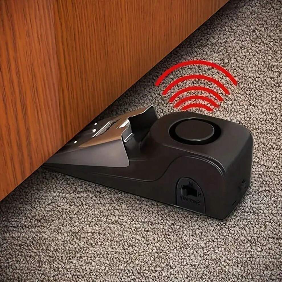 1pc Door Stop Alarm, Door Stop, Rubber Alarm, Alarm Siren 120db, Anti-Theft Alarm System For Hotel, House, Travel, Personal Security Tool