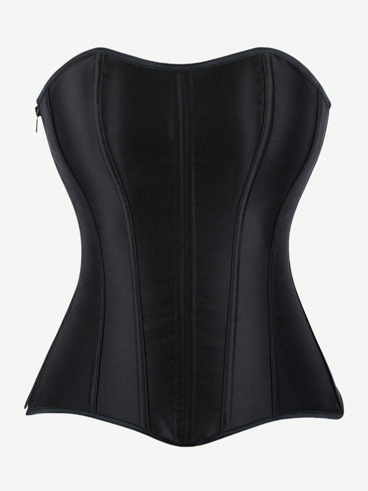 Women Overbust Corset Bustier With Zipper, 11-Bone Waist Trainer, Shapewear Top For Performance