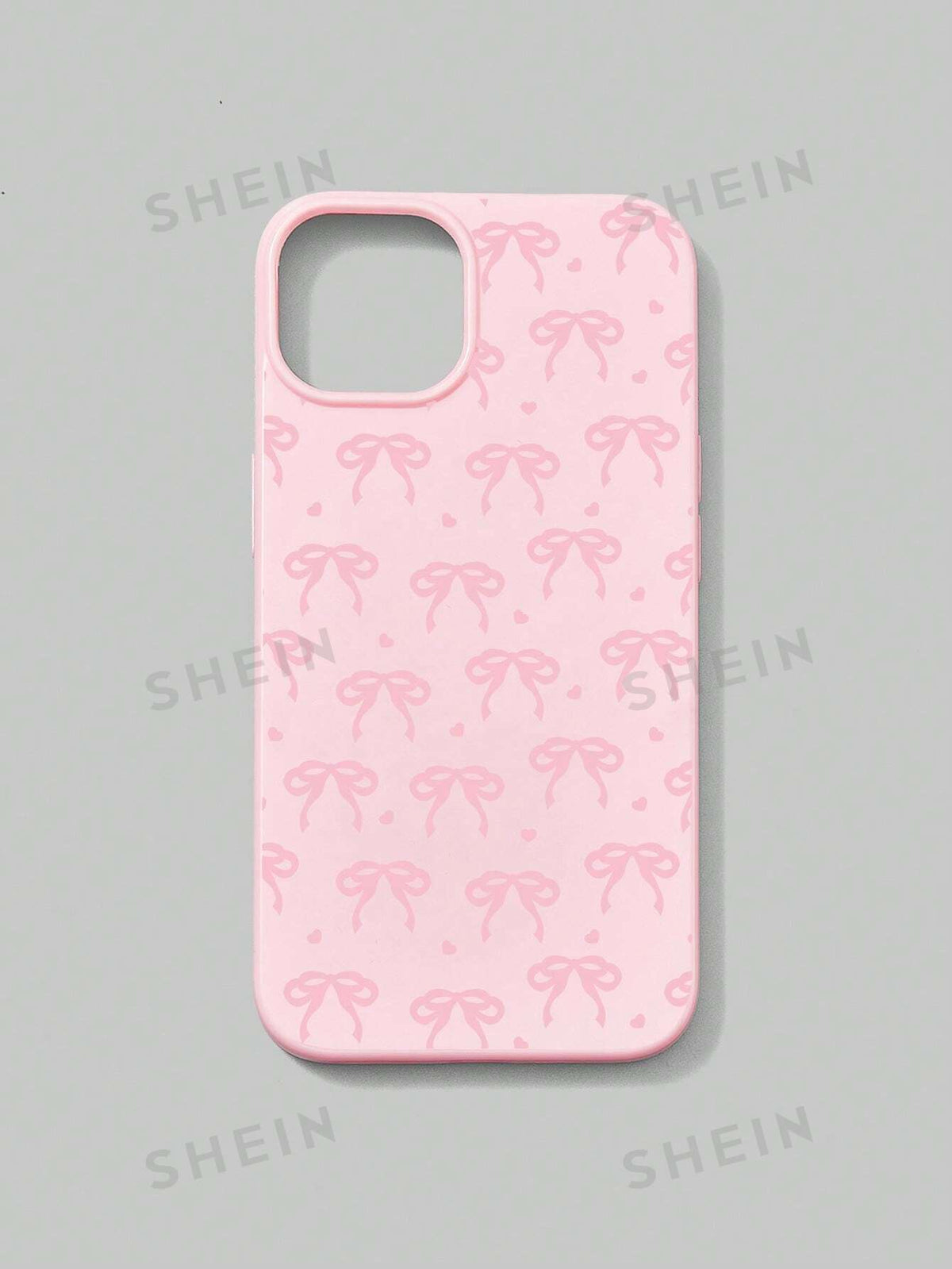 ROMWE Kawaii 1pc Heart Polka Dot Pink Bow Pattern Phone Case