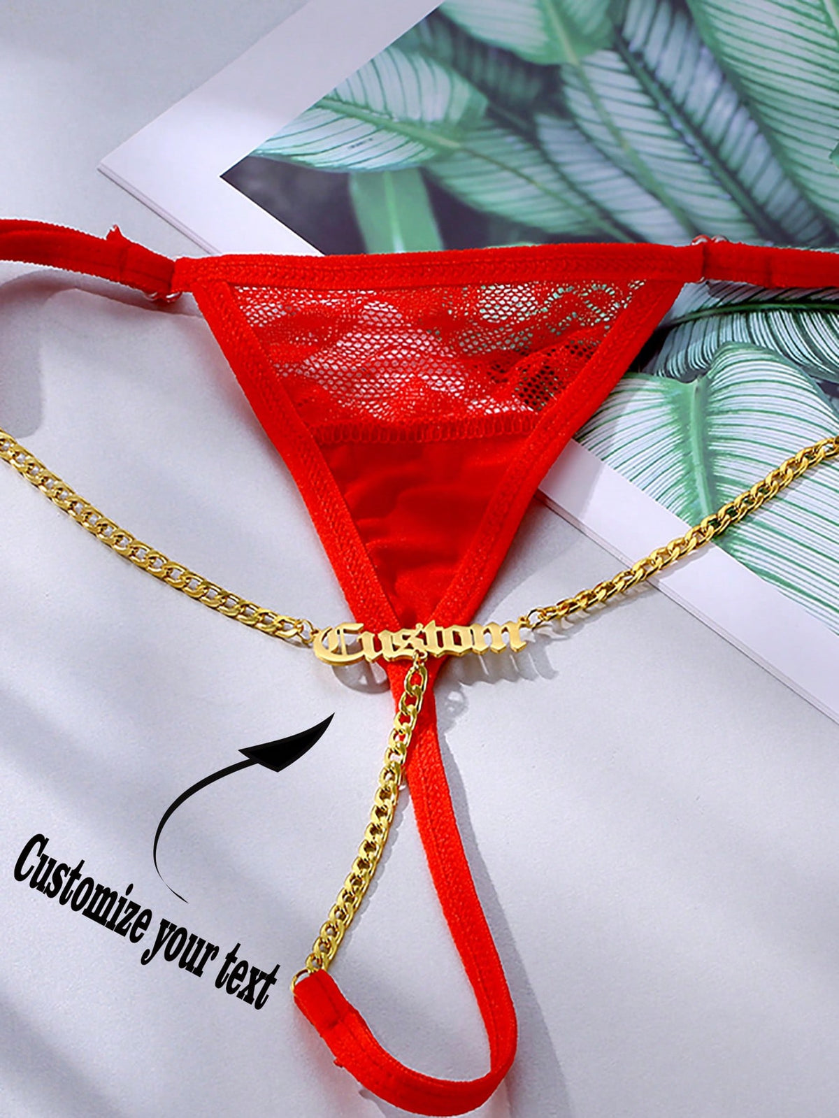 Custom Name Personalized English Alphabet Sexy Waist Chain Lace Bikini Underwear Thong Adjusted Stainless Steel  Chain, Summer Beach Party Jewelry Accessory, Creative Women's Gift