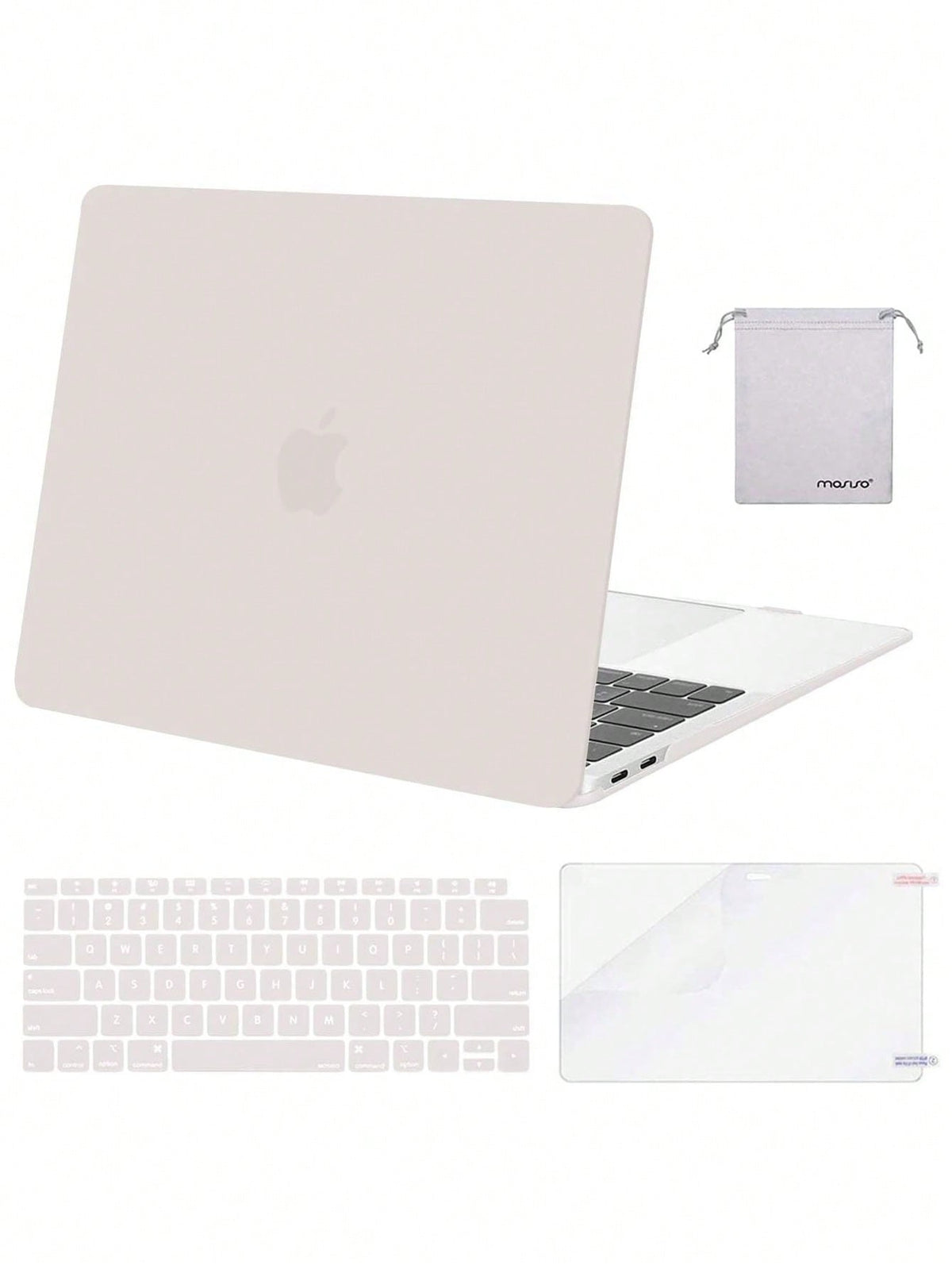 MOSISO Compatible With Macbook Air 13 Inch Protective Case Cover 2022 2021-2018 Release A2337 M1 A2179 A1932 Retina Display Touch ID Plastic Hard Shell&Keyboard Cover&Screen Protector&Storage Bag