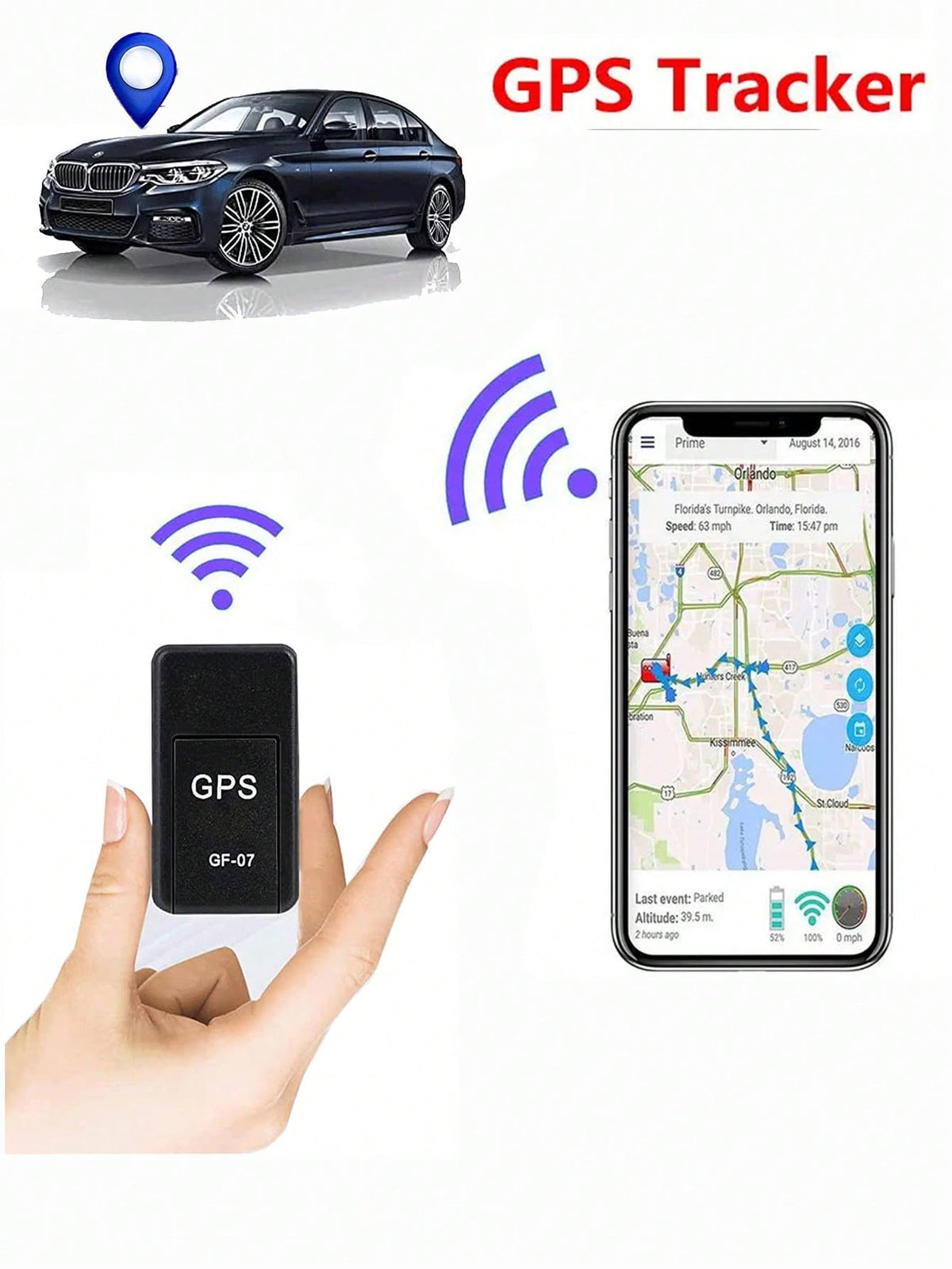 Mini GF-07 Mini GPS Tracker For Car/Children / Pet / Car GSM / GPRS / GPS Tracking Real Time Tracking Anti-Theft Anti-Lost Locator Strong Magnetic Mount SIM Message Positioner(NO APP)