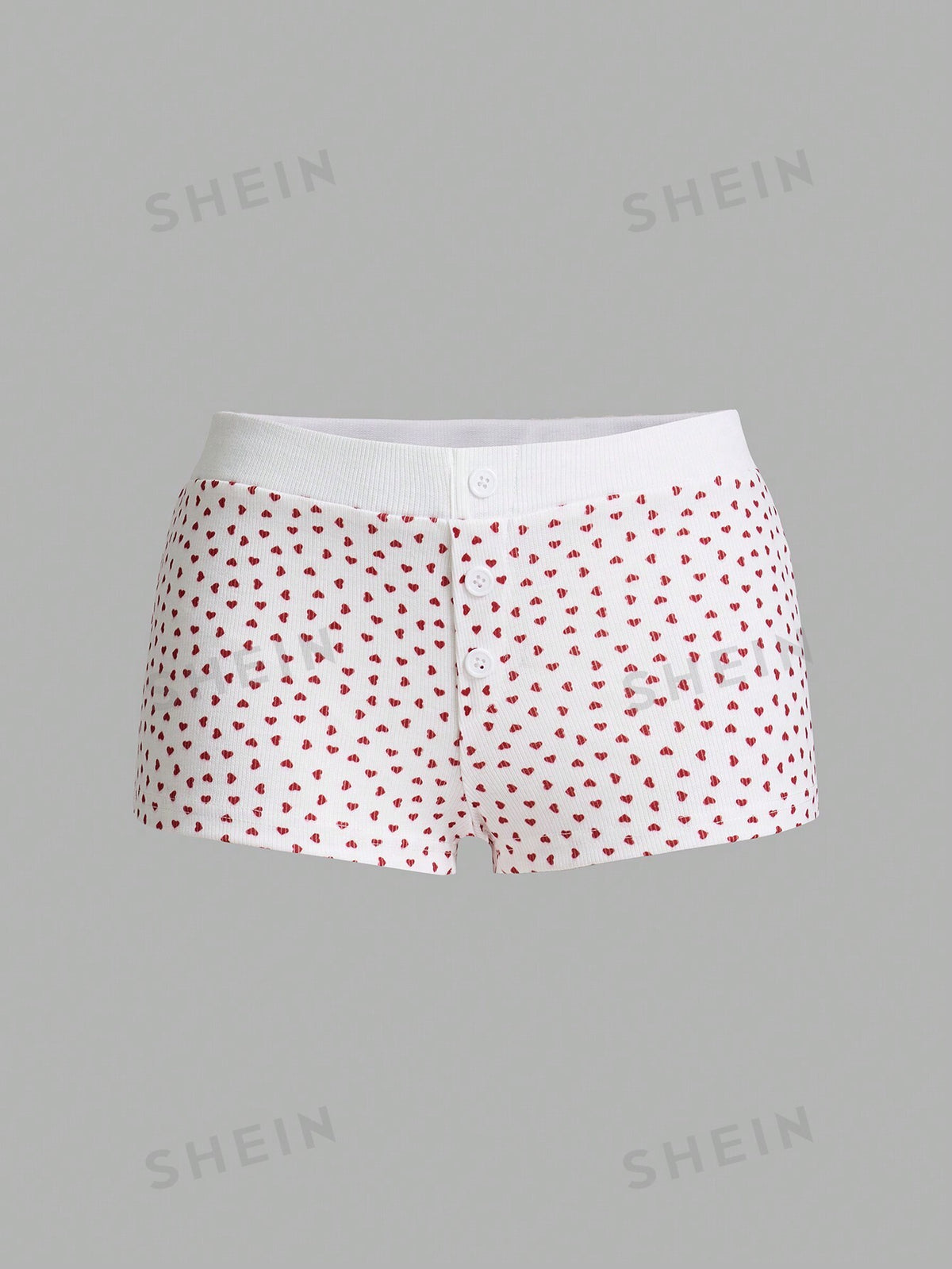 SHEIN Sweetina Women Heart Print Booty Shorts For Daily