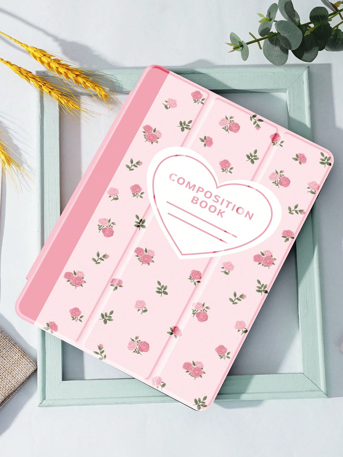 Flower Notebook Pattern Case Compatible With IPad 10.2 Inch 2021/2020 IPad 9th/8th Generation,Compatible With Samsung Galaxy Tab A8 10.5 Inch 2022,Huawei Matepad 10.4/ Tab/Xiaomi Cover,With Pen Holder