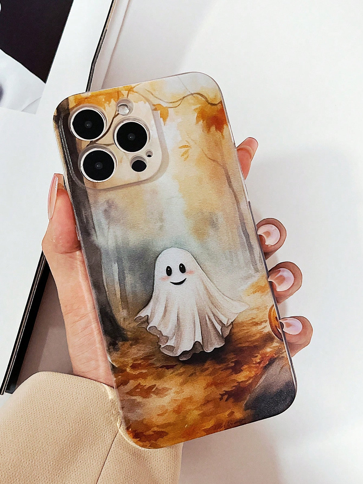 1pc Minimalist Halloween Graphic Printed Soft TPU Phone Case Compatible With Apple, Samsung, Xiaomi, Huawei, Pixel 6a 5G