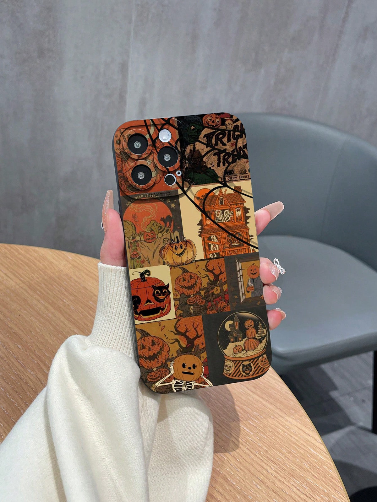 1pc Matte TPU Pumpkin Pattern Phone Case Compatible With Apple, Samsung Galaxy A/S Series, Xiaomi Redmi Note, OPPO A/Reno, INFINIX - Randomly Shipped Camera Hole Design