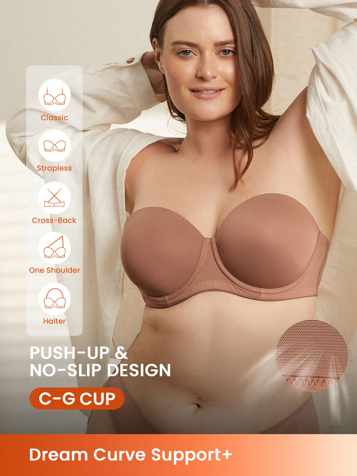 LUVLETTE Dream Curve Support+ Strapless Push-Up Bra